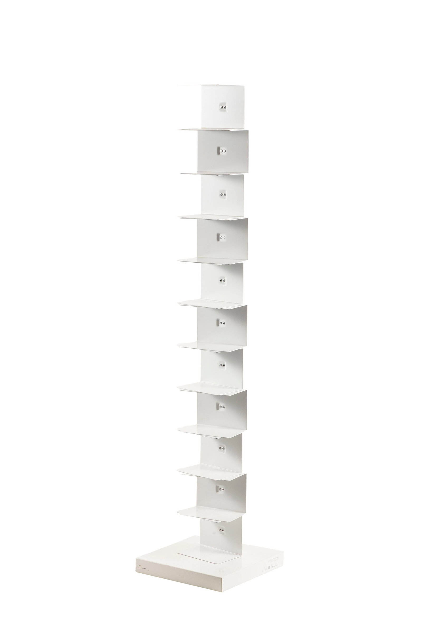Bibliothèque Ptolomeo par Bruno Rainaldi (1952-2011), en acier inoxydable vernissé blanc,  (1 of 2)
