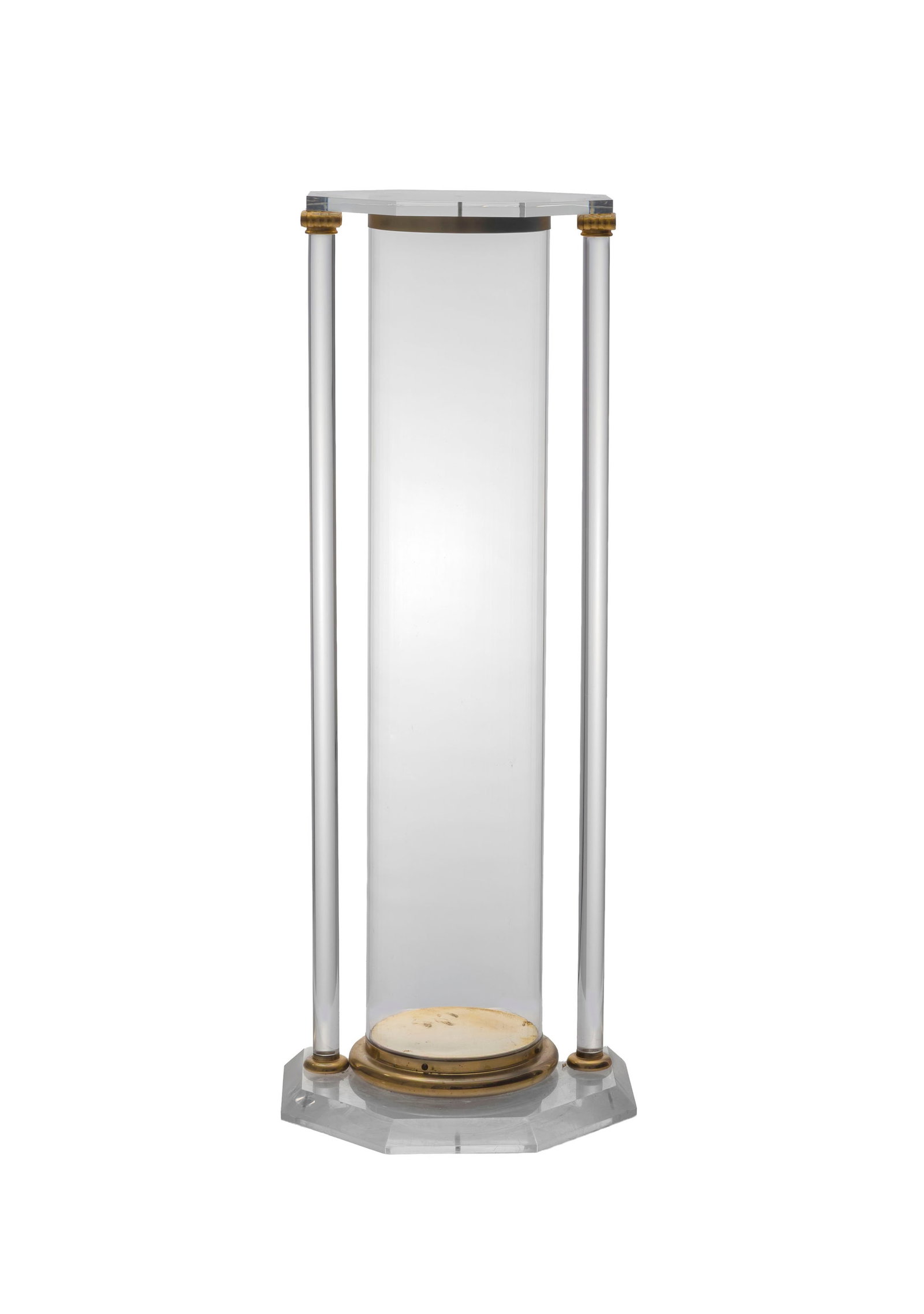 Sellette, XXe s., en plexiglas et métal doré, h. 103 cm (1 of 1)