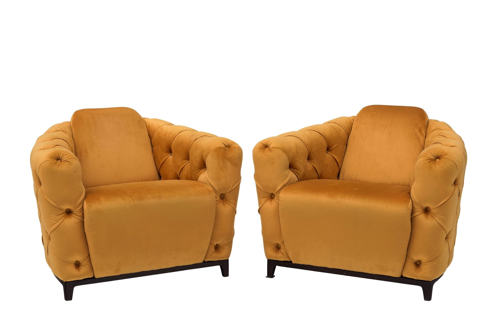 Paire de fauteuil Deliziosa, édition Calia Italia, début XXIe s., garniture en tissu jaune (1 of 1)
