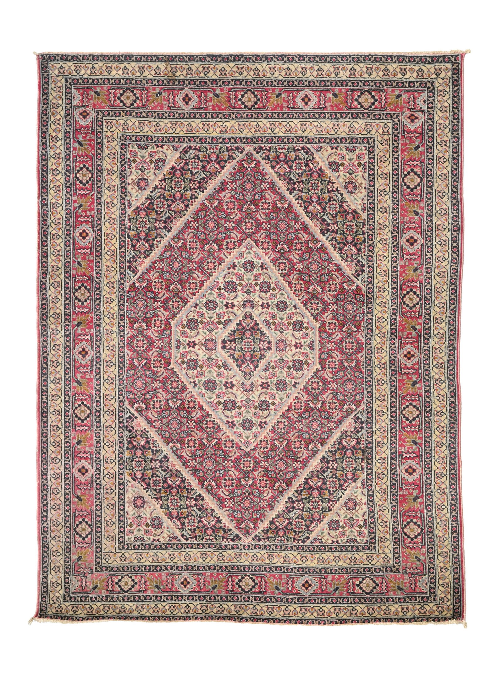 Paire de tapis Mahal, Iran, milieu du XXe s., à motif Herati composé d'un semis de petites: Paire de tapis Mahal, Iran, milieu du XXe s., à motif Herati composé d'un semis de petites fleurs et feuilles stylisées inscrites dans une superposition de médaillons centraux sur