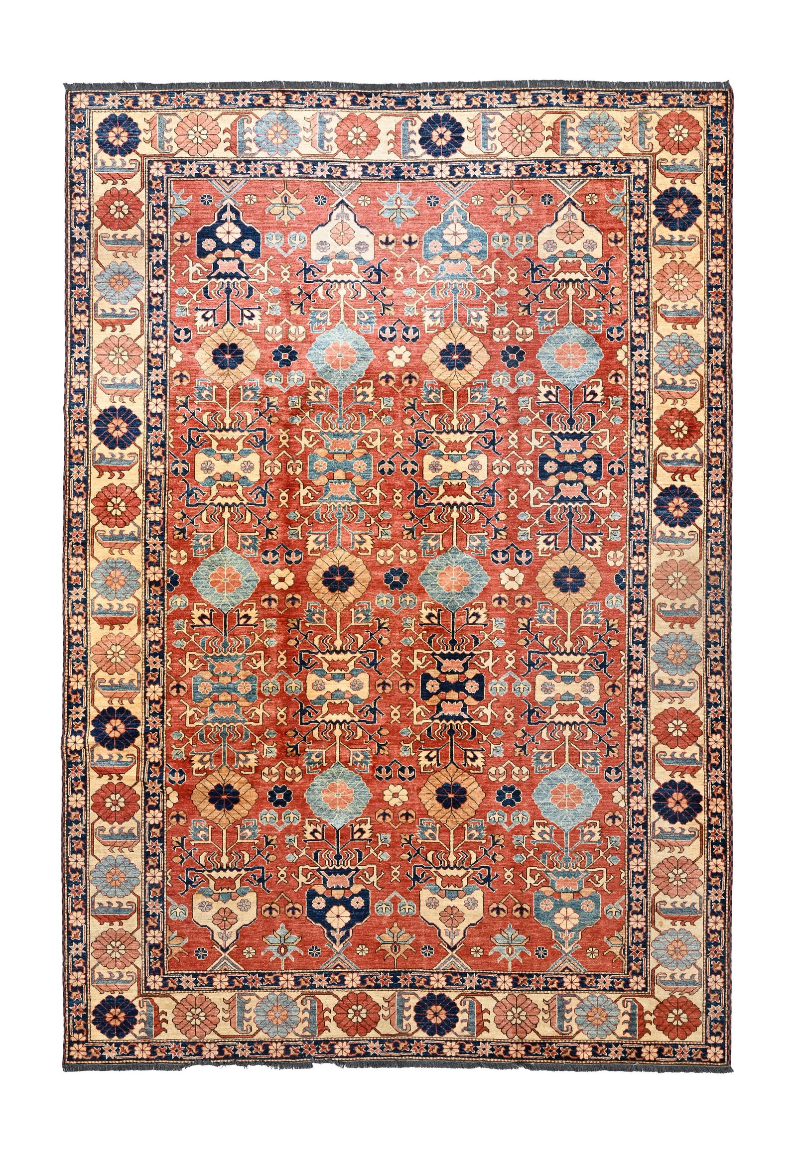 Tapis, Pakistan, début XXIe s., à quatre rangées de vases fleuris stylisés polyc (1 of 1)
