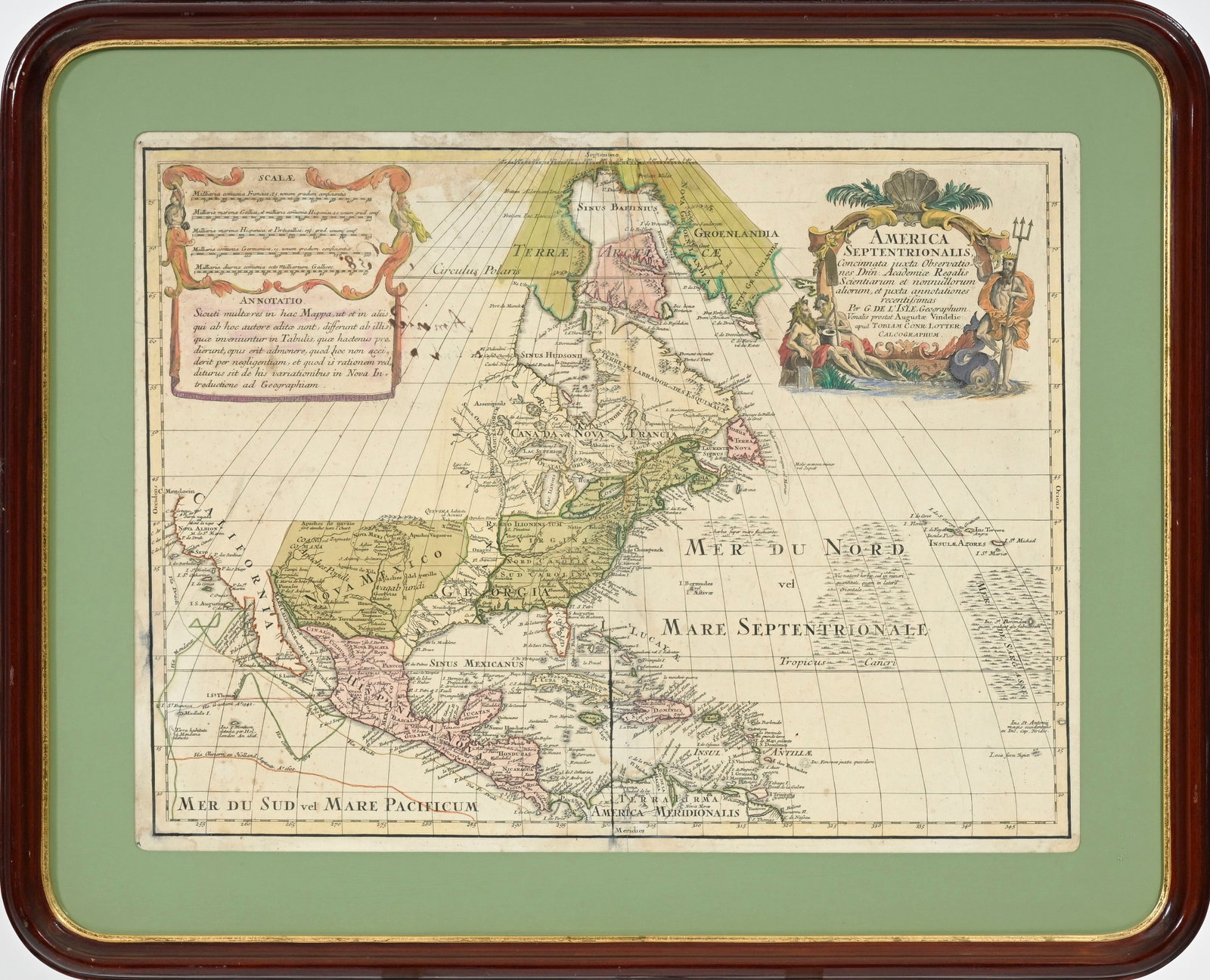 \[AMÉRIQUE\]. DE L'ISLE (Guillaume). America Septentrionalis. Venalis Prostat Auguste Vindelic  - 6