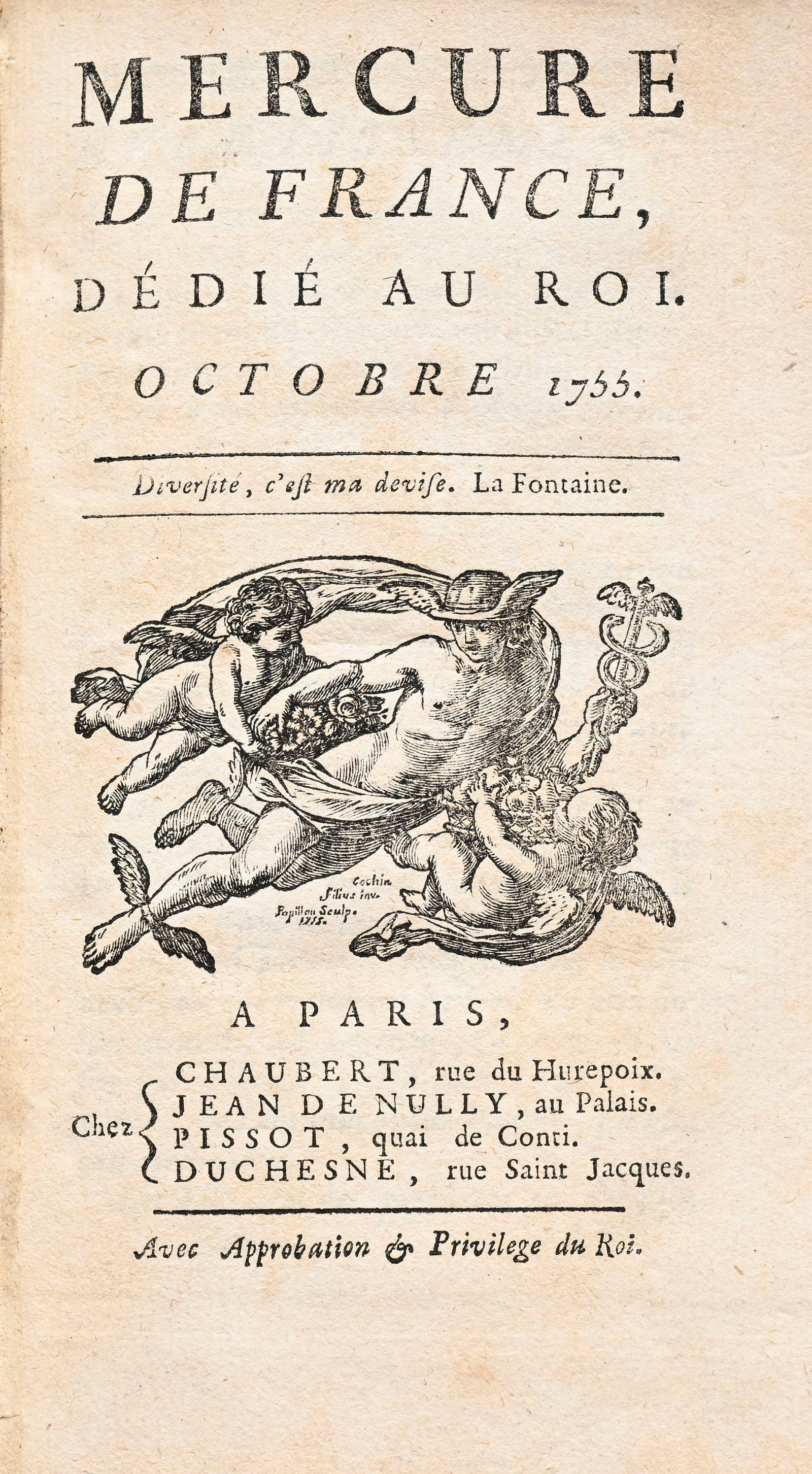 \[ARMES\]. Mercure de France dédié au Roi, octobre 1755 \[et\] \[...\] novembre 1770. Pari - 3