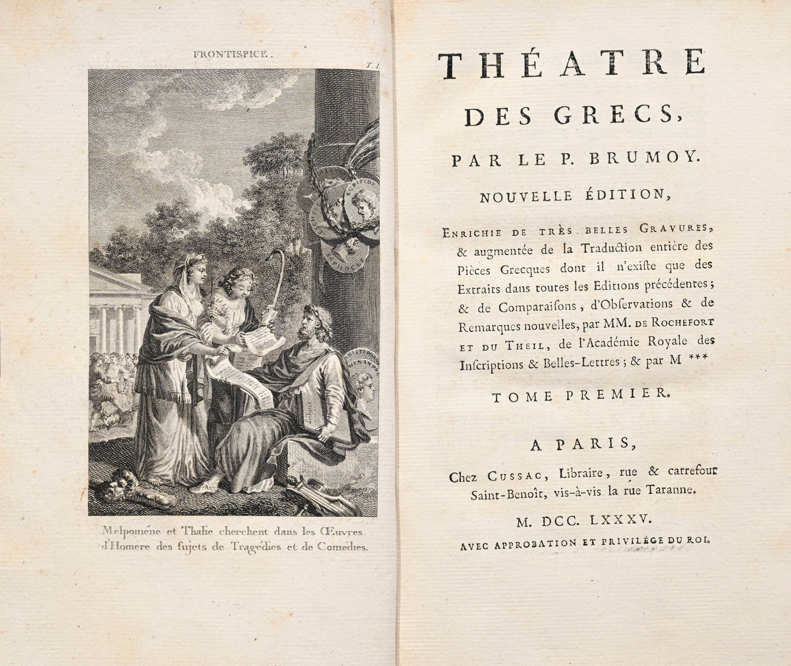 BRUMOY (Père Pierre). Théâtre des Grecs… Paris, Cussac, 1785-1789. 13 vol. gran - 2