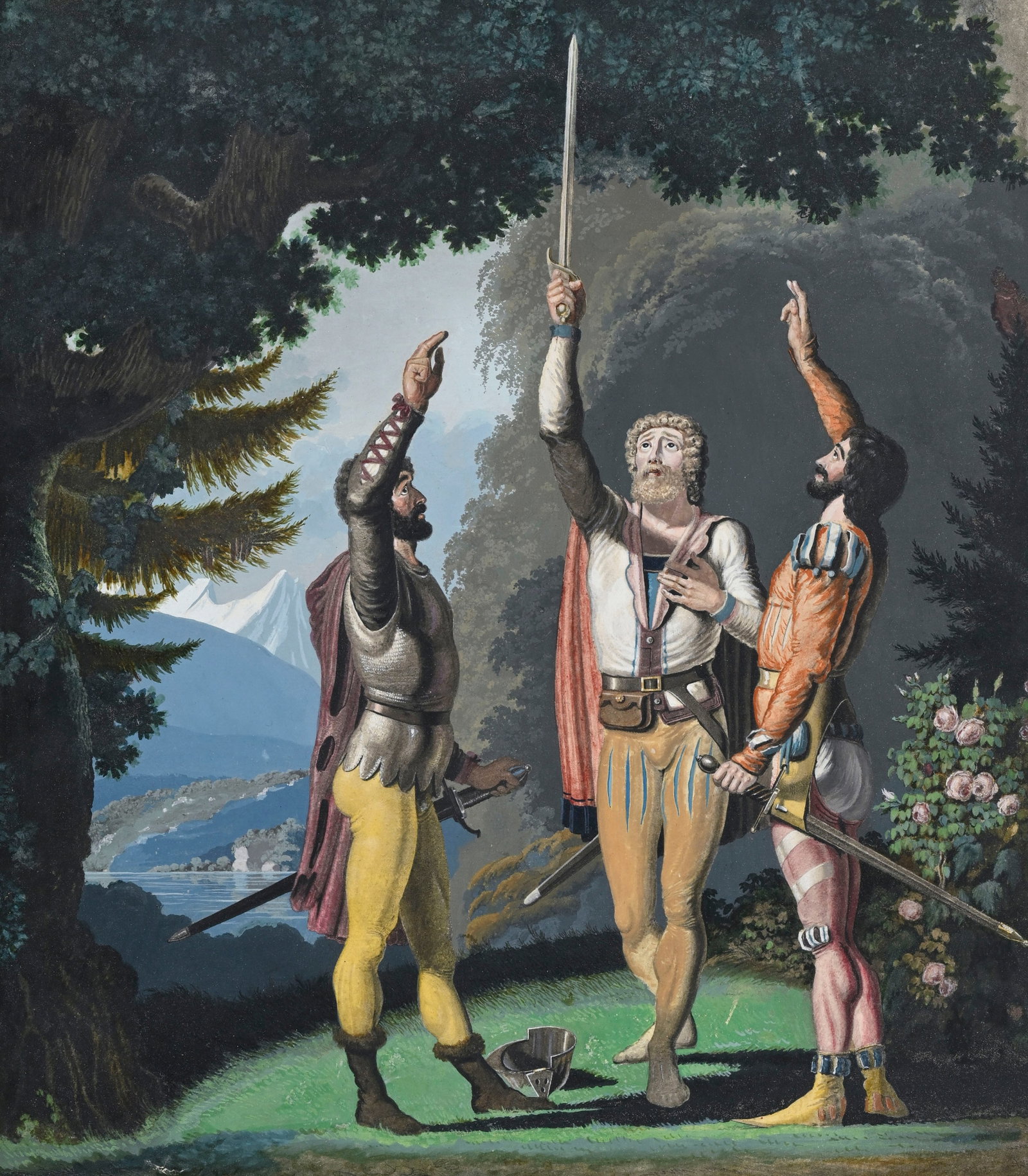 Henri Courvoisier-Voisin (1757-1830), d'après. Le Triumvirat helvétique, vers 1800, aquati (1 of 5)