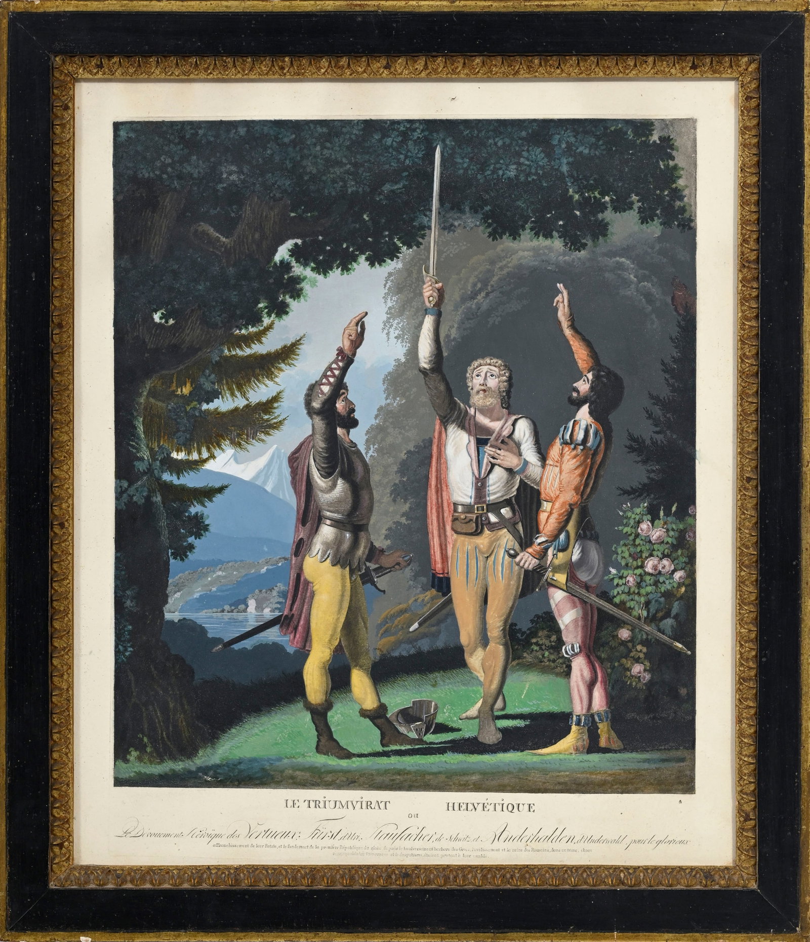 Henri Courvoisier-Voisin (1757-1830), d'après. Le Triumvirat helvétique, vers 1800, aquati - 2