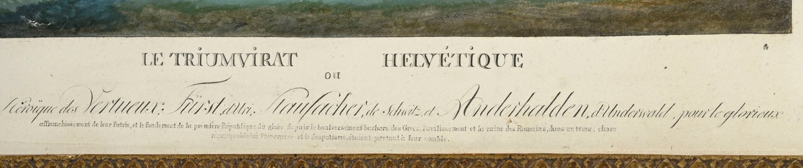 Henri Courvoisier-Voisin (1757-1830), d'après. Le Triumvirat helvétique, vers 1800, aquati - 4