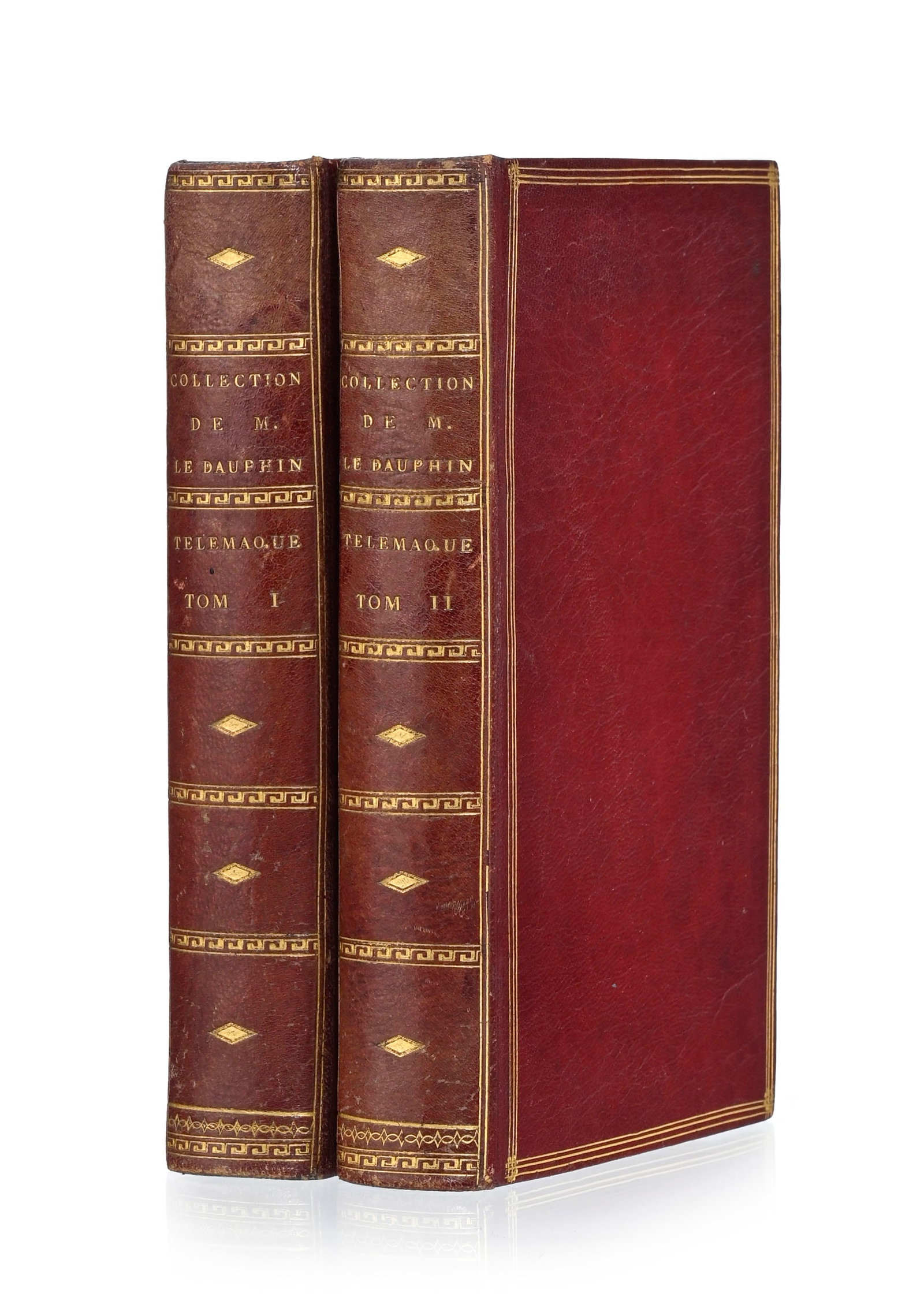 FÉNÉLON. Les aventures de Télémaque, fils d'Ulysse. Paris, Didot l'aîné: FÉNÉLON. Les aventures de Télémaque, fils d'Ulysse. Paris, Didot l'aîné, 1784. 2 vol. in-8° reliés plein maroquin grenat, dos lisses ornés d'une frise