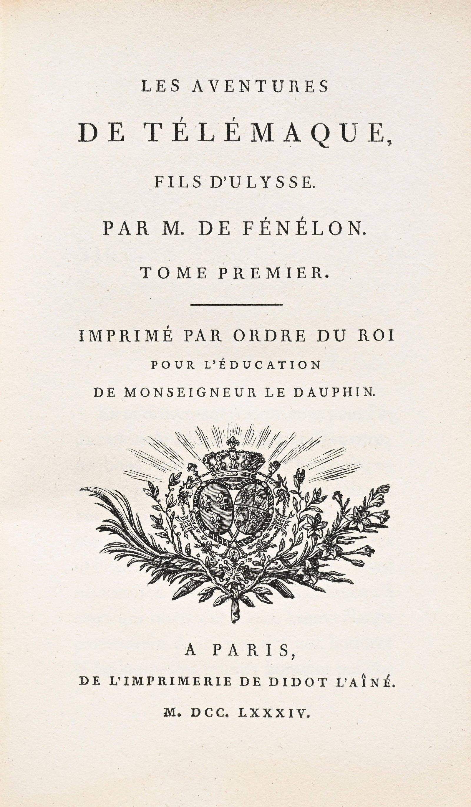 FÉNÉLON. Les aventures de Télémaque, fils d'Ulysse. Paris, Didot l'aîné - 2