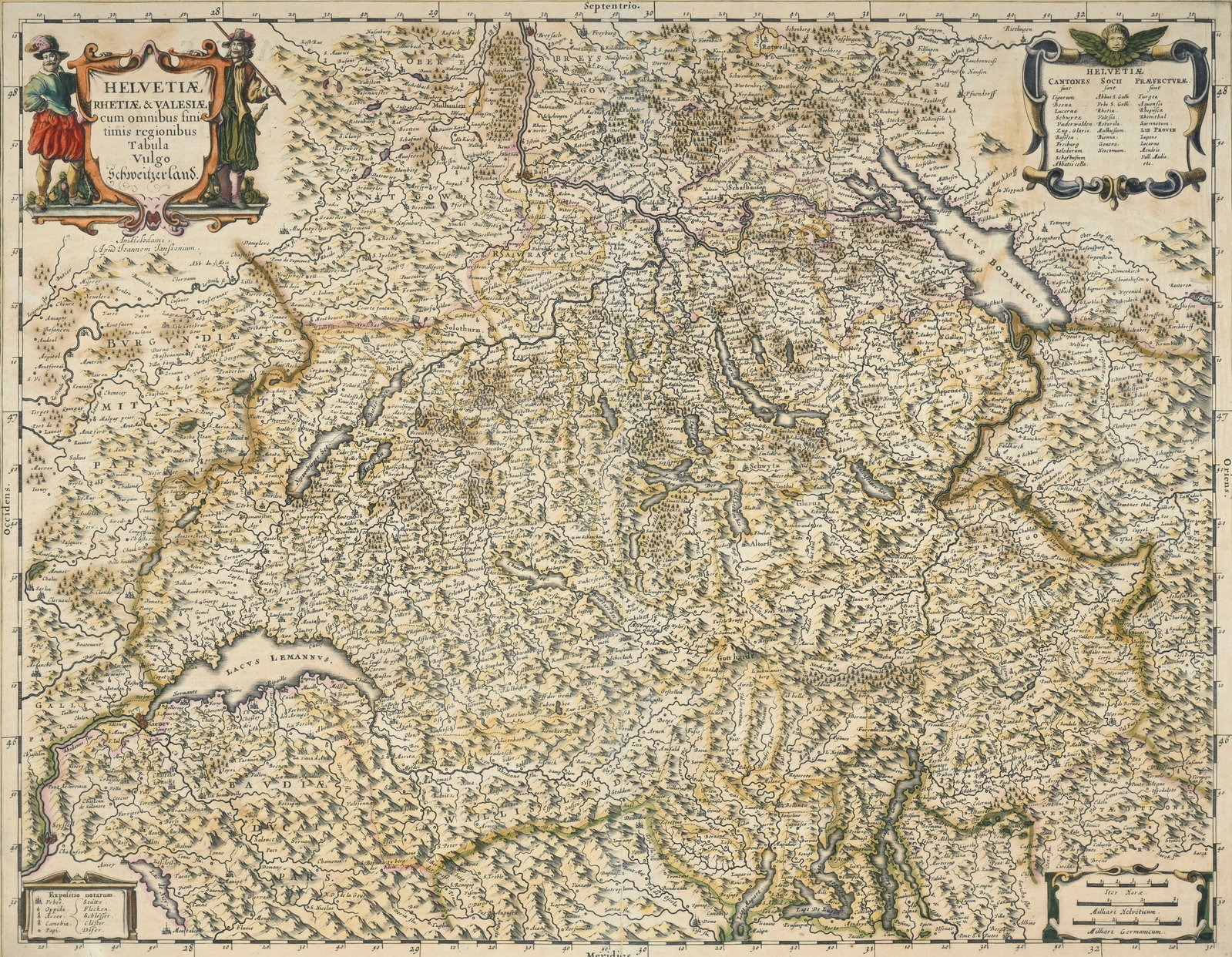 \[HELVETICA\]. \[HONDIUS-JANSSONIUS\]. Helvetiae, Rhetiae, & Valesiae Tabula. Tirage ancien. Carte g (1 of 5)
