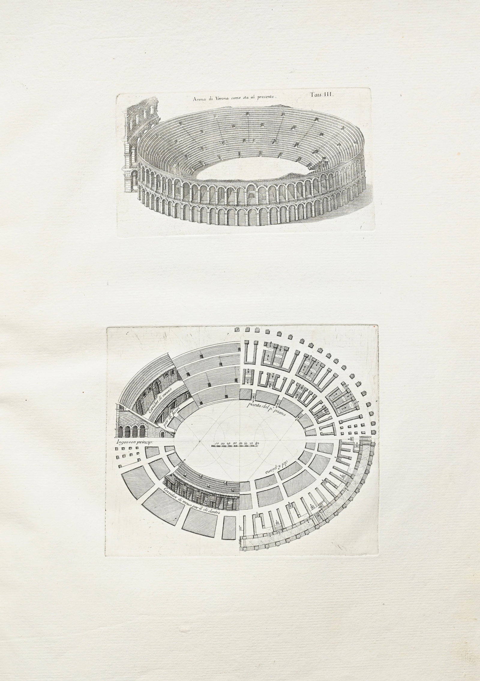 \[ITALIE\]. Varie Fabbriche Antiche e Moderne della Citta di Verona, 1753. In-folio relié demi- - 3
