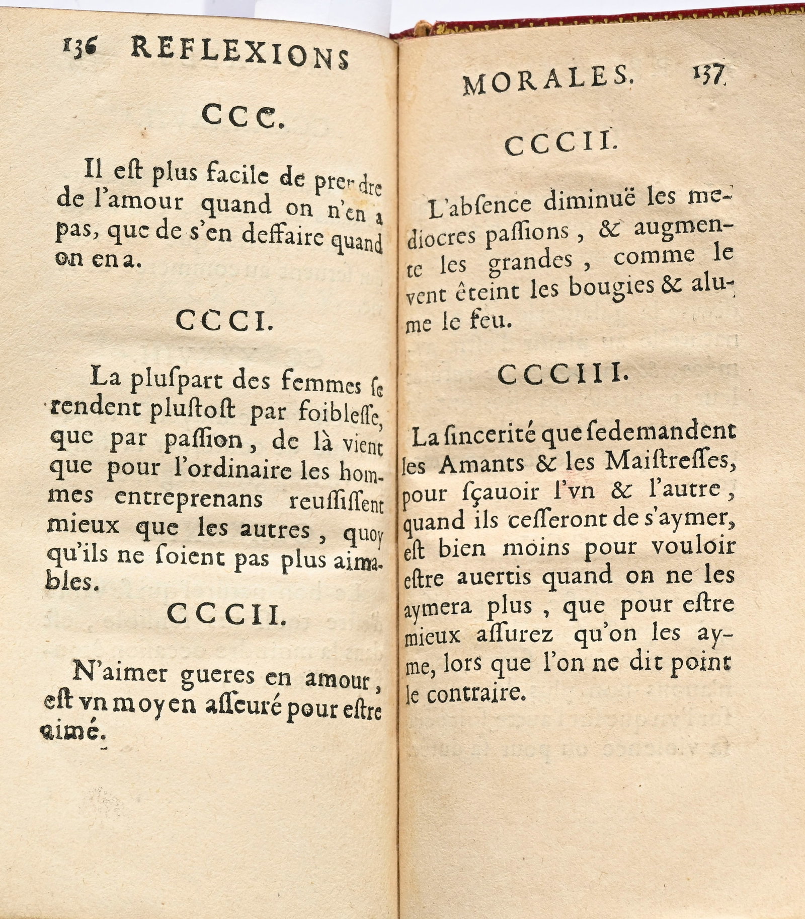 \[LA ROCHEFOUCAULD (François, duc de)\]. Réflexions ou Sentences et Maximes morales. Paris - 3