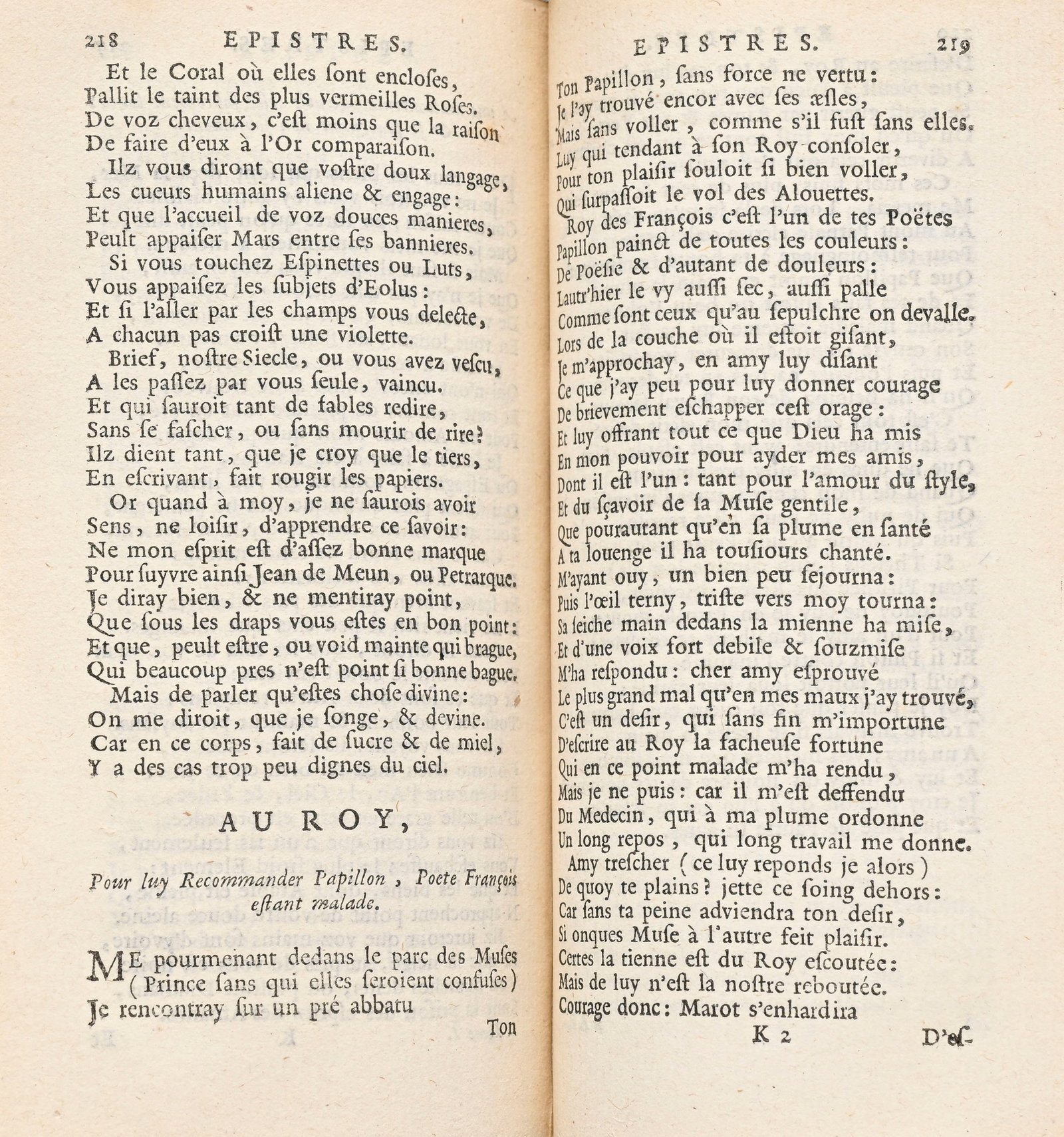 MAROT (Clément). Les Œuvres de Clément Marot de Cahors, revues et augmentées de  - 4