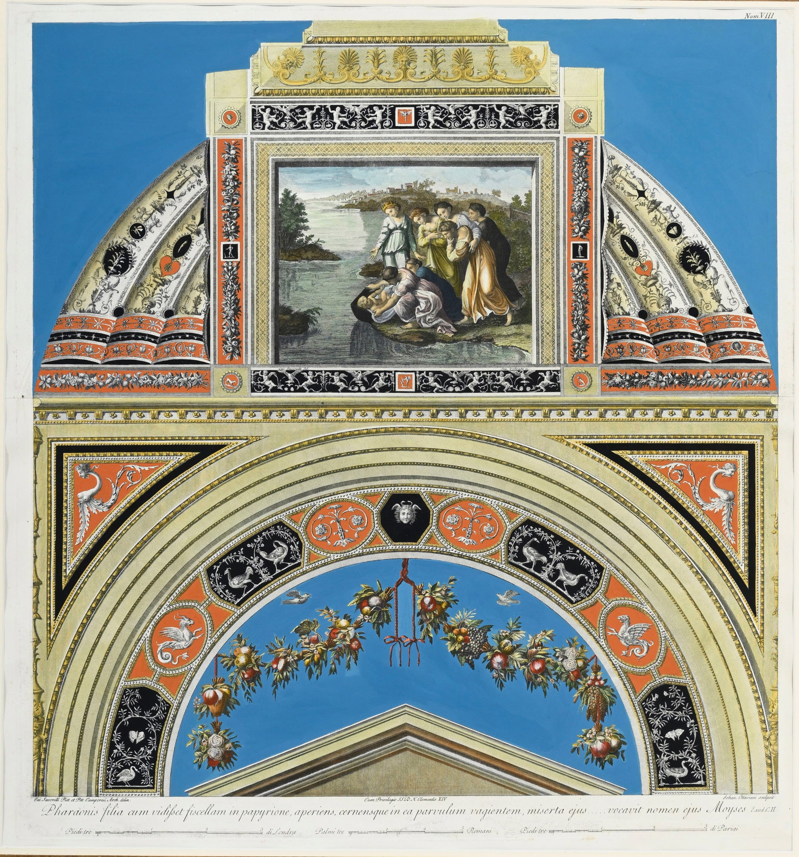 Giovanni Ottaviani (1735-1808), d'après G. Savorelli et P. Camporesi, "Loggie di Rafaele nel Va: Giovanni Ottaviani (1735-1808), d'après G. Savorelli et P. Camporesi, "Loggie di Rafaele nel Vaticano" ("Apparition de Dieu à Isaac" et "Moïse sauvé des eaux"), 1772-1777, paire