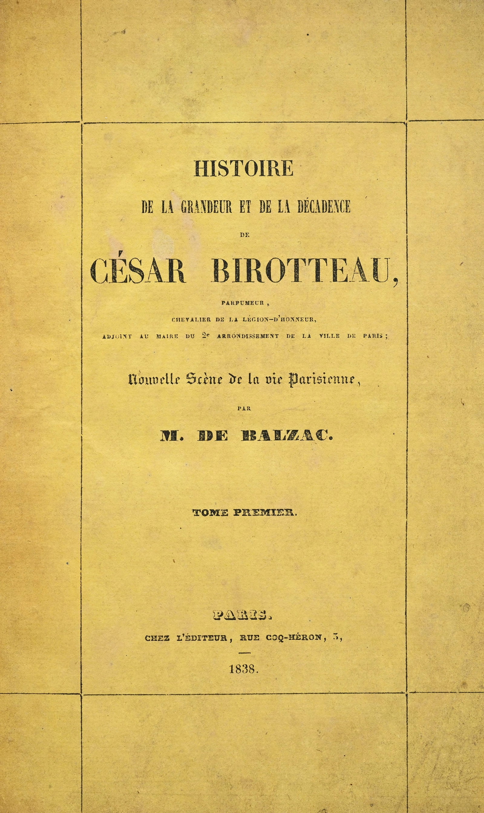 BALZAC (Honoré de). Histoire de la Grandeur et de la Décadence de César Birotteau, pa - 4