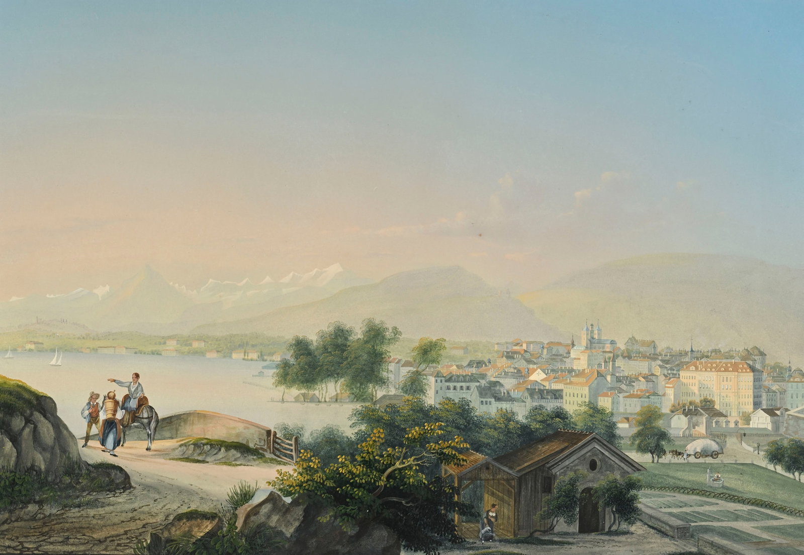 Johann Ludwig Bleuler (1792-1850), attribué à, "Vue de la ville de Genève et de ses e (1 of 5)