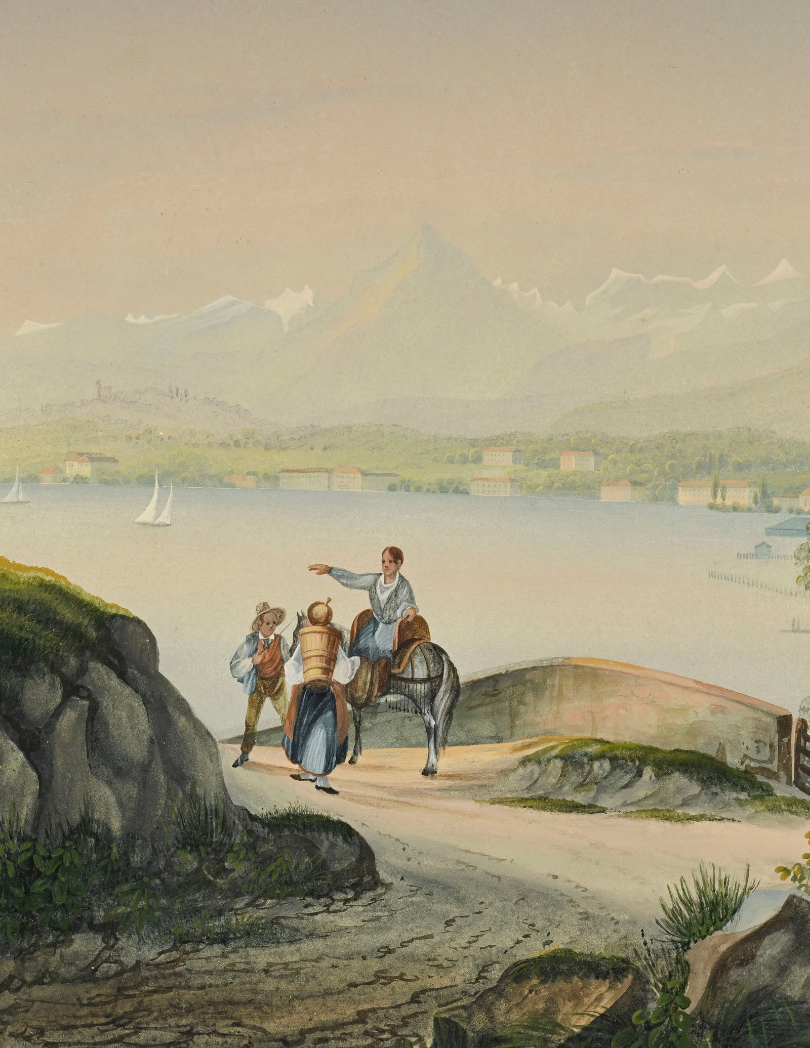 Johann Ludwig Bleuler (1792-1850), attribué à, "Vue de la ville de Genève et de ses e - 4