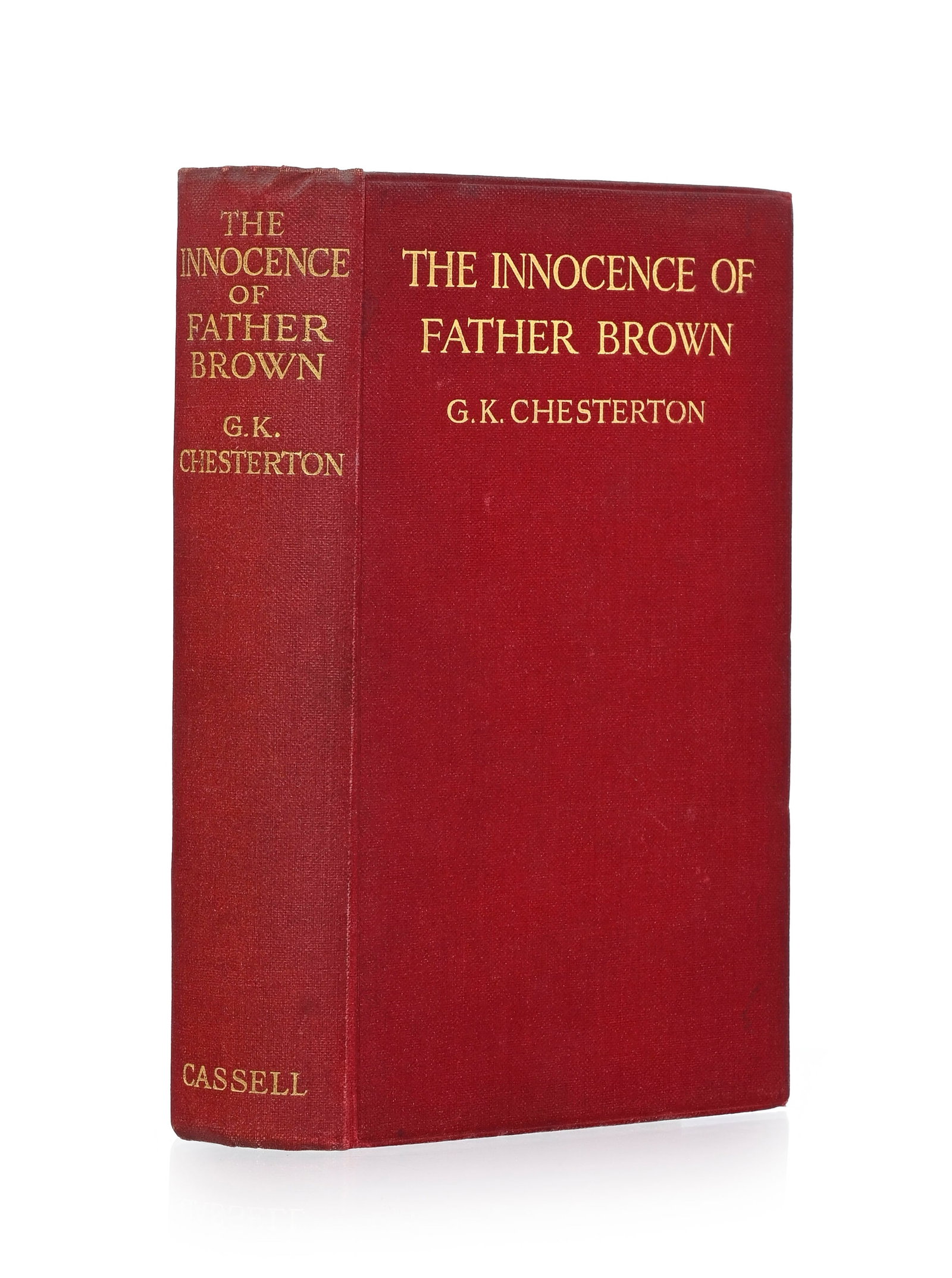 CHESTERTON (G.K.) The Innocence of Father Brown. London, Cassell and Company, Ltd., 1911. In-8°: CHESTERTON (G.K.) The Innocence of Father Brown. London, Cassell and Company, Ltd., 1911. In-8° relié pleine toile rouge de l'éditeur, titre doré au plat sup. Édition original