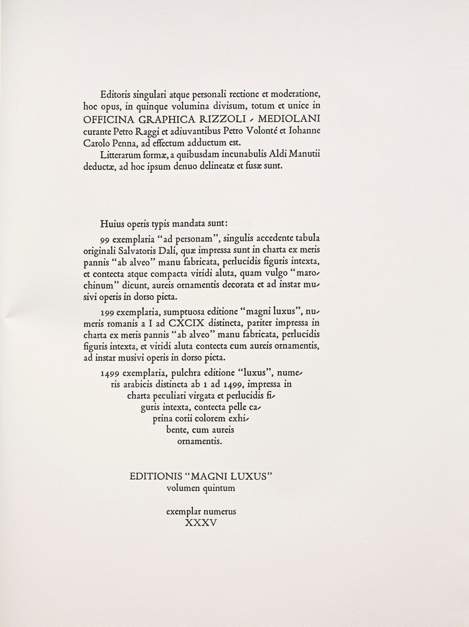 DALI (Salvador). Biblia Sacra vulgatae editionis. Rome, Rizzoli-Mediolani, 1967-1969. 5 vol. forts i - 4