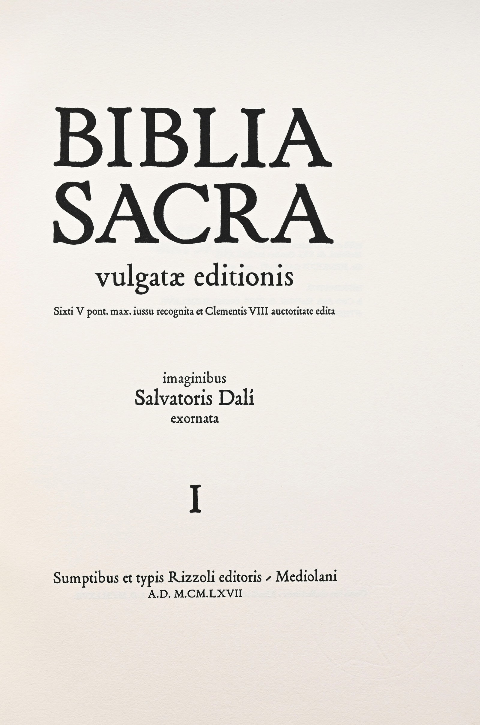 DALI (Salvador). Biblia Sacra vulgatae editionis. Rome, Rizzoli-Mediolani, 1967-1969. 5 vol. forts i - 5
