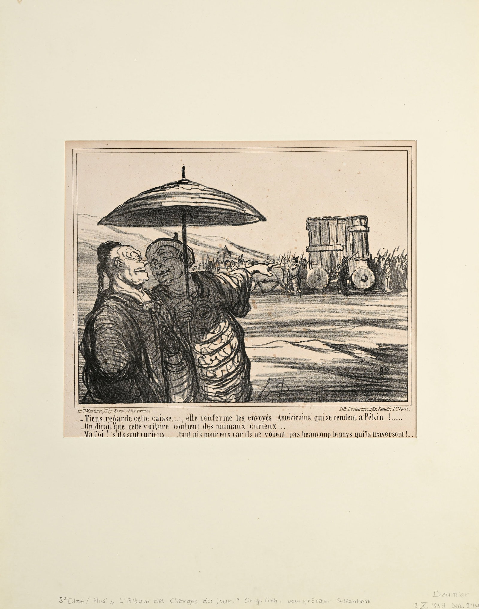 DAUMIER (Honoré). Album des Charges du Jour. Paris, Chiavari and Martinet, \[1859\]... 25 litho - 2
