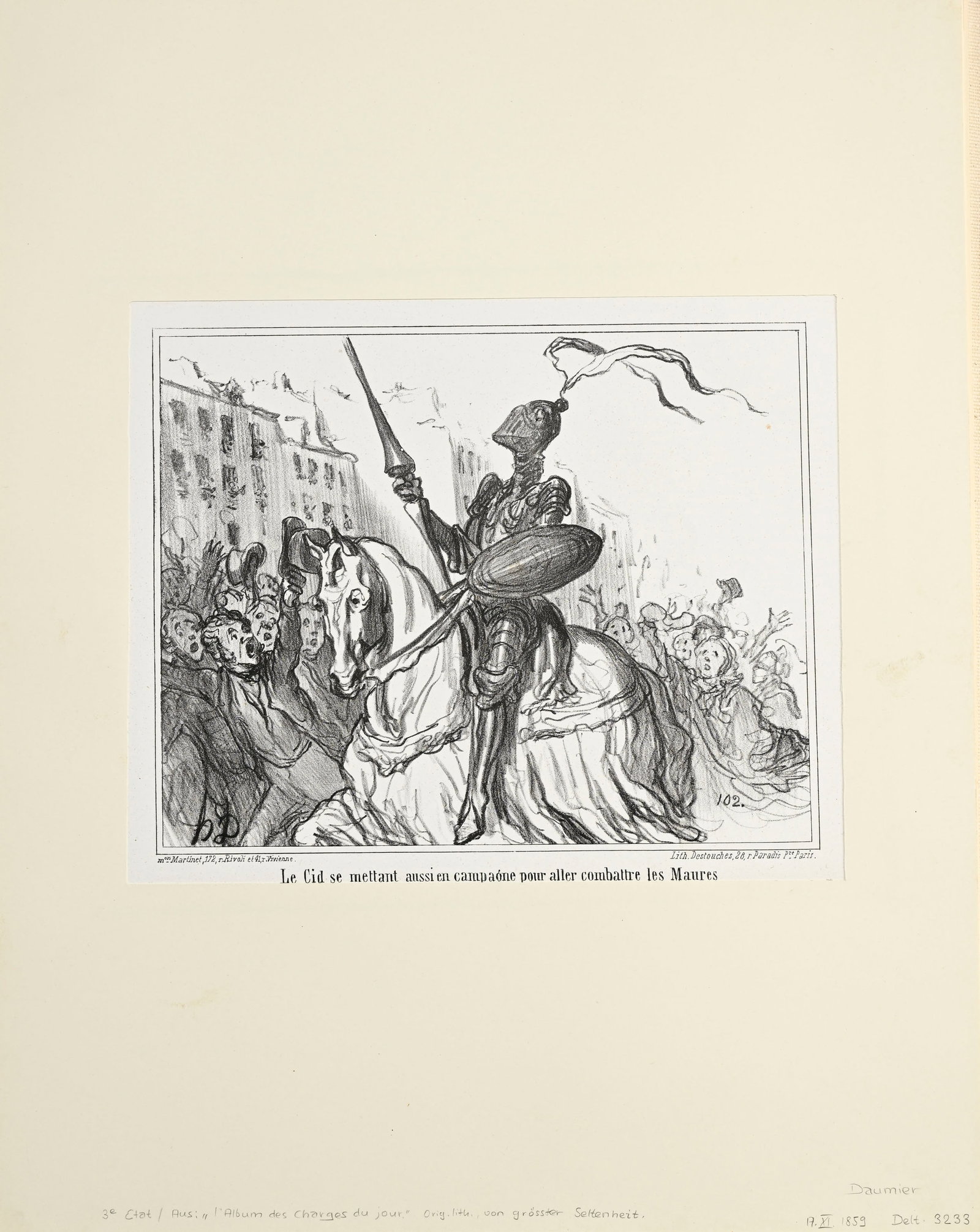 DAUMIER (Honoré). Album des Charges du Jour. Paris, Chiavari and Martinet, \[1859\]... 25 litho - 5