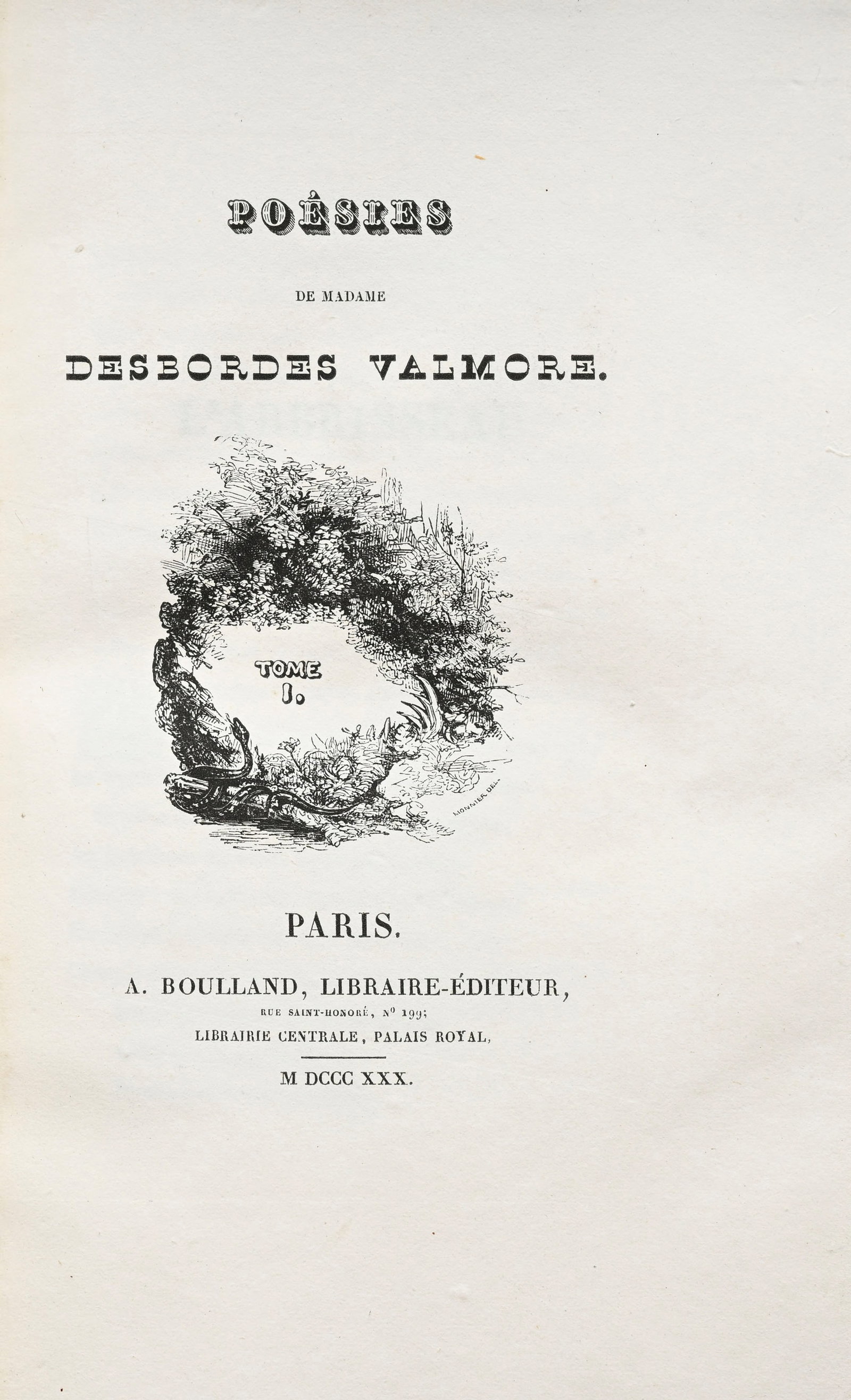 DESBORDES-VALMORE (Marceline). Poésies. Paris, Boulland, 1830. 2 vol. in-8° reliés de - 3
