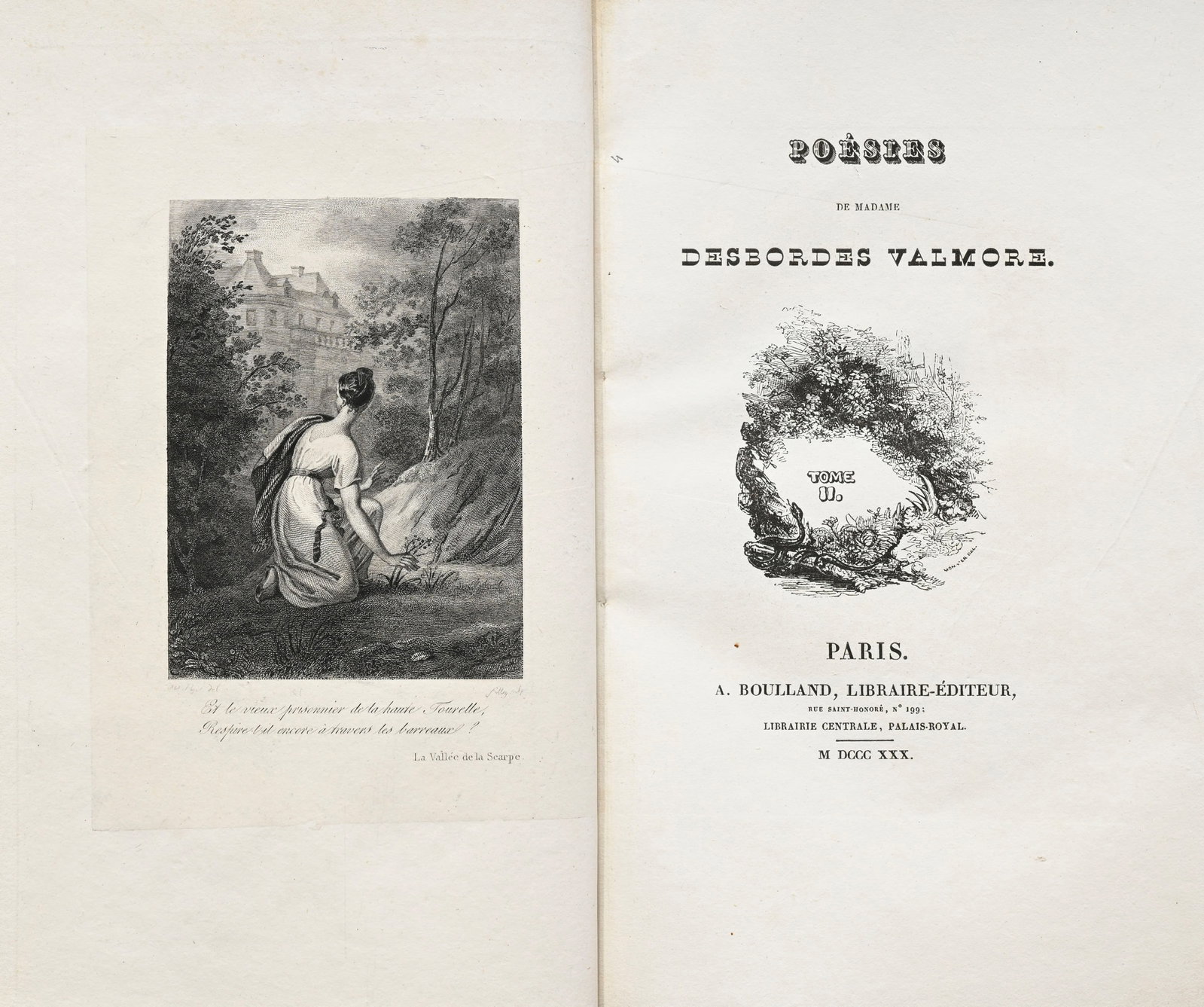 DESBORDES-VALMORE (Marceline). Poésies. Paris, Boulland, 1830. 2 vol. in-8° reliés de - 6