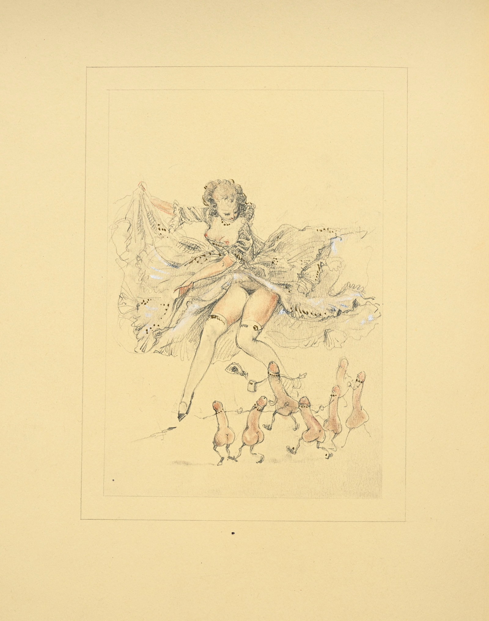 \[EROTICA\]. ROJAN (Feodor Rojankovsky, dit). Petit recueil de contes du XVIIIe siècle. Grand i: [EROTICA]. ROJAN (Feodor Rojankovsky, dit). Petit recueil de contes du XVIIIe siècle. Grand in-4° relié plein maroquin bleu, encadrement de double filet doré plein et