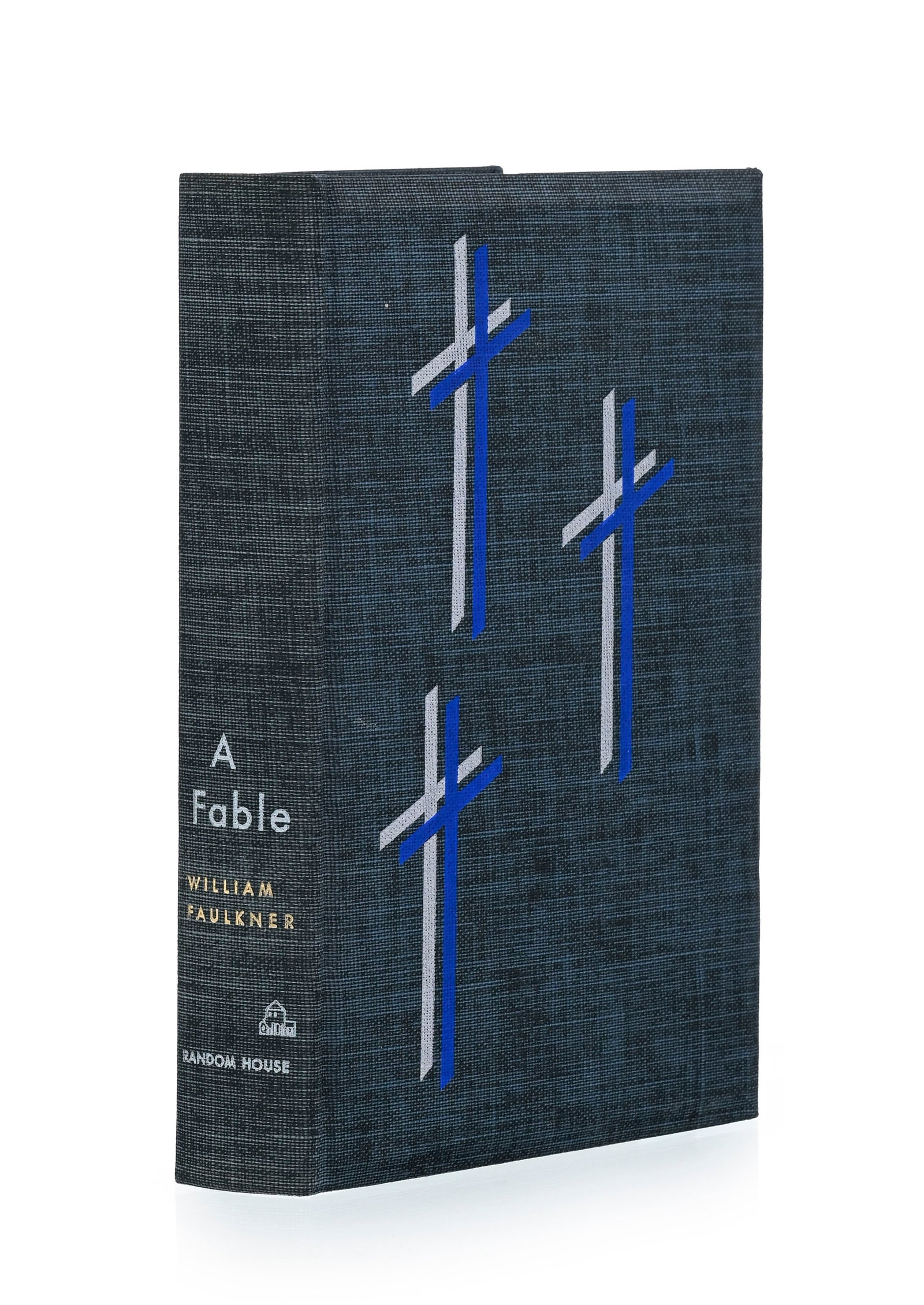FAULKNER (William). A Fable. New-York, Random House, 1954\. In-8° relié pleine toile bleue: FAULKNER (William). A Fable. New-York, Random House, 1954. In-8° relié pleine toile bleue de l'éditeur, dos lisse, plat sup. décoré de trois croix ombrées, sous emboî