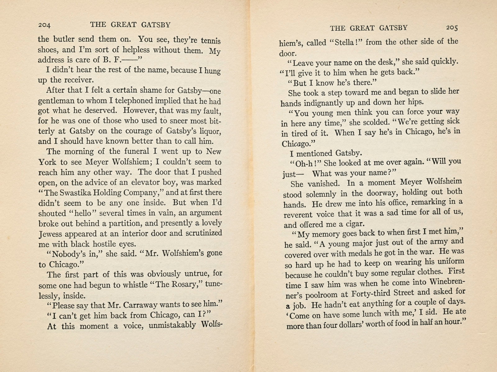 FITZGERALD (F. Scott). The Great Gatsby. New York, Charles Scribner’s Sons, 1925. In-8° r - 5
