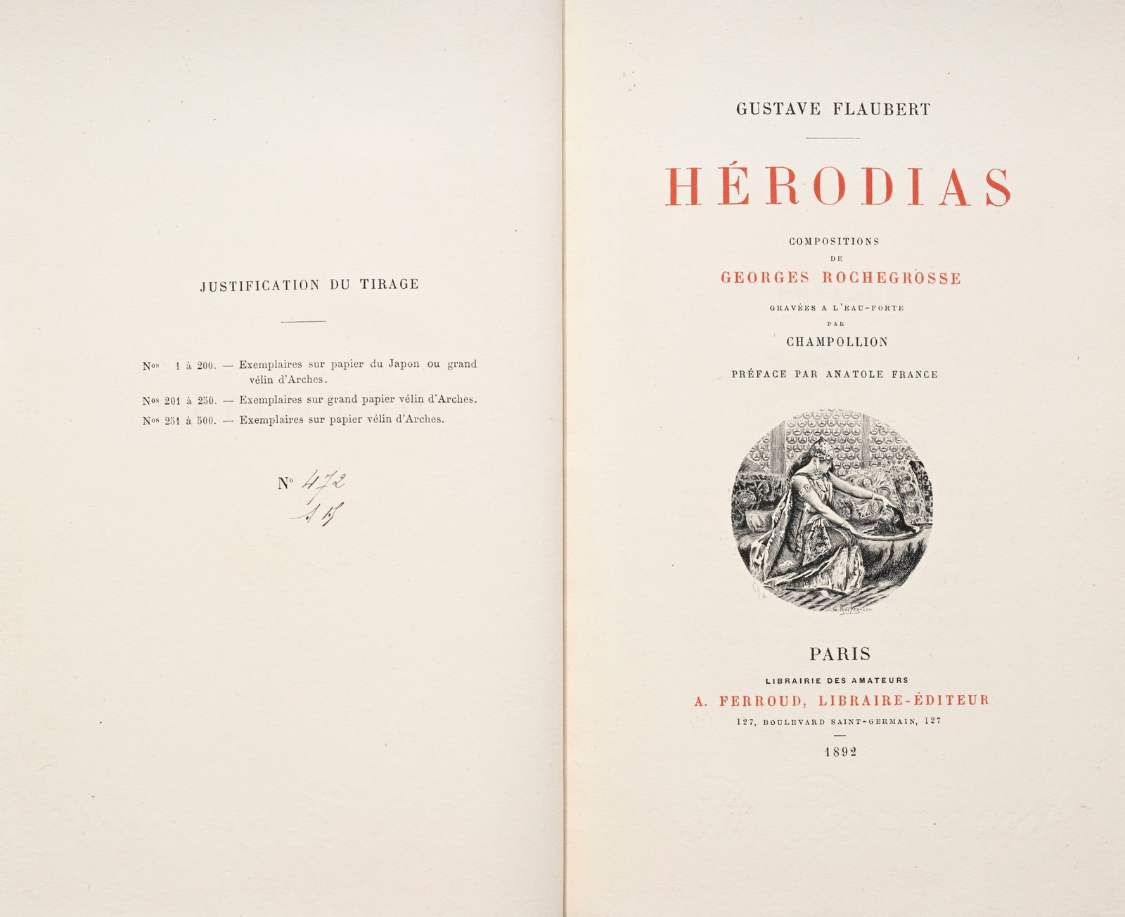 FLAUBERT (Gustave). Ensemble de 3 ouvrages en tirages limités et numérotés dans des r - 2