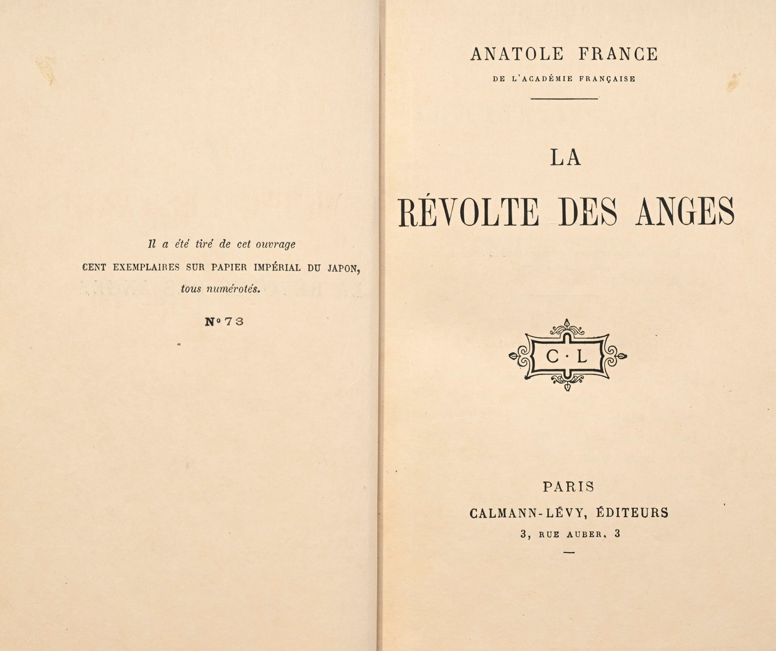FRANCE (Anatole). 4 ouvrages en édition originale très bien reliés : 1) La r - 8