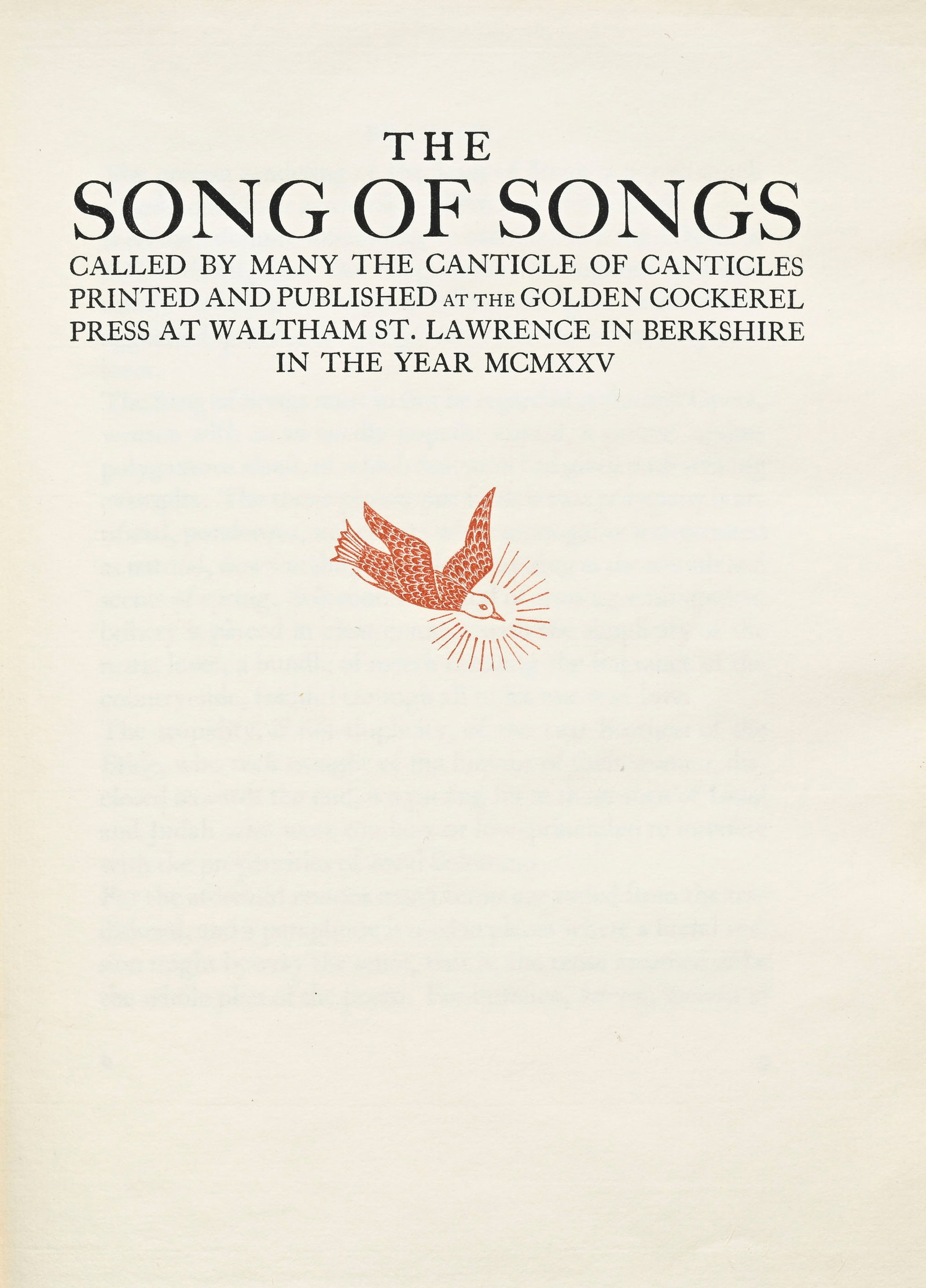 GILL (Eric). The Song of Songs. Berkshire, Golden Cockerel Press/Robert Gibbings, 1925. In-folio rel - 3
