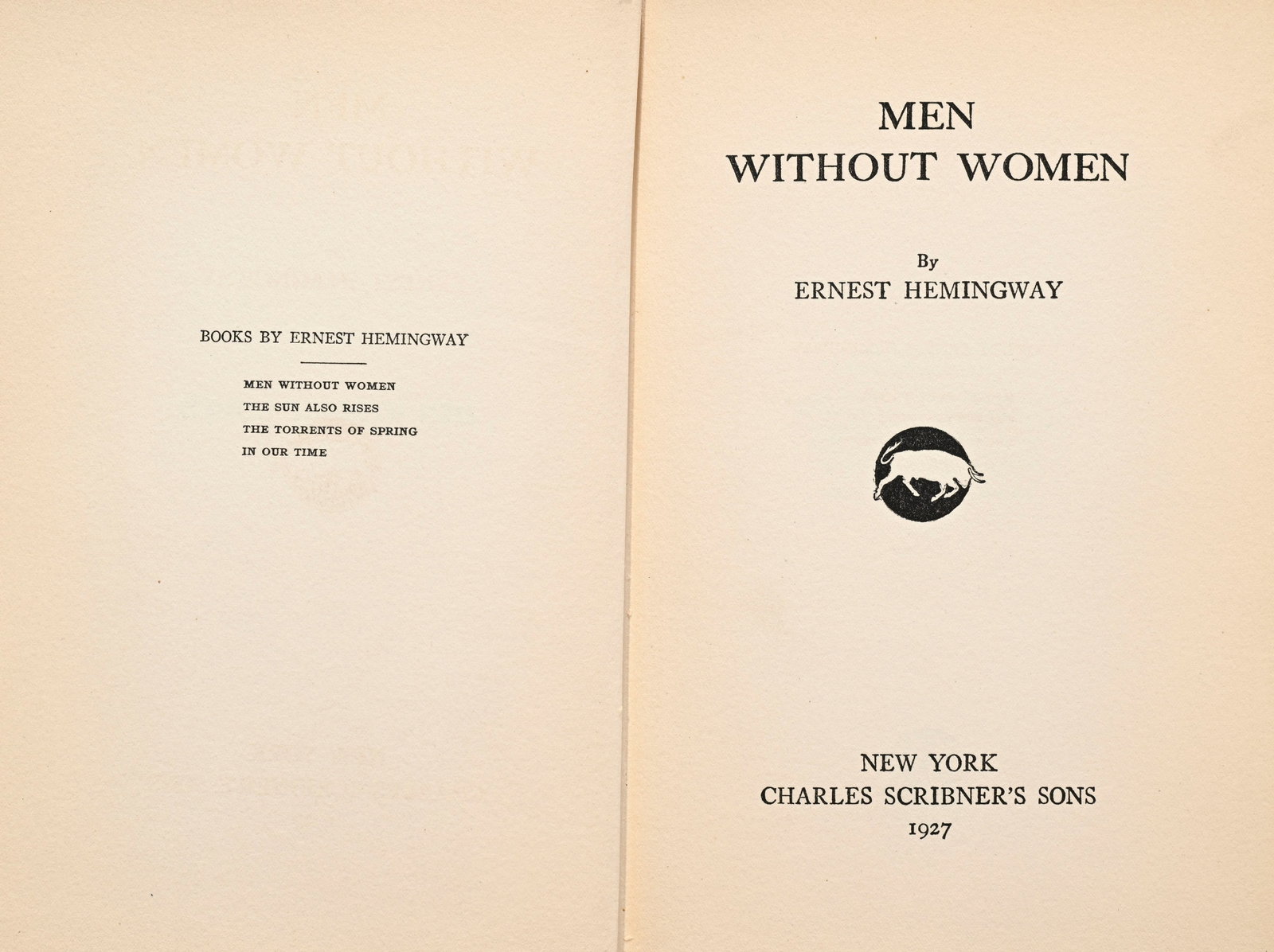 HEMINGWAY (Ernest). Ensemble de 4 titres en éditions originales dont 2 anglaises. Le tout en tr - 4