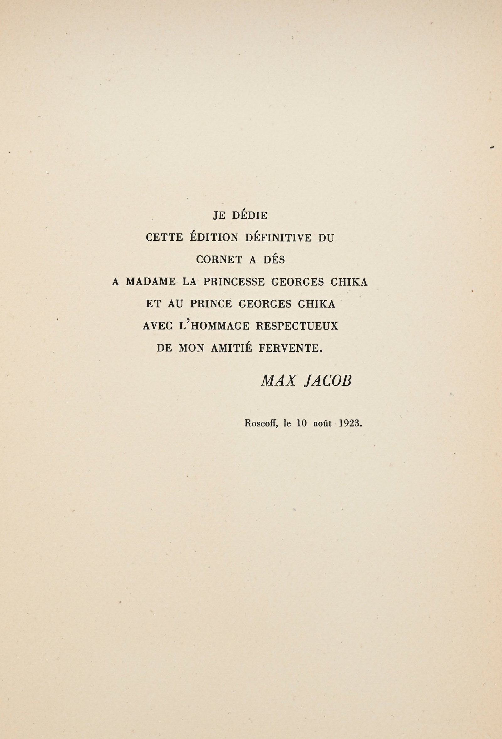 JACOB (Max). Le Cornet à dés. Paris, N.R.F., 1948. In-8°, broché, non rogné - 4
