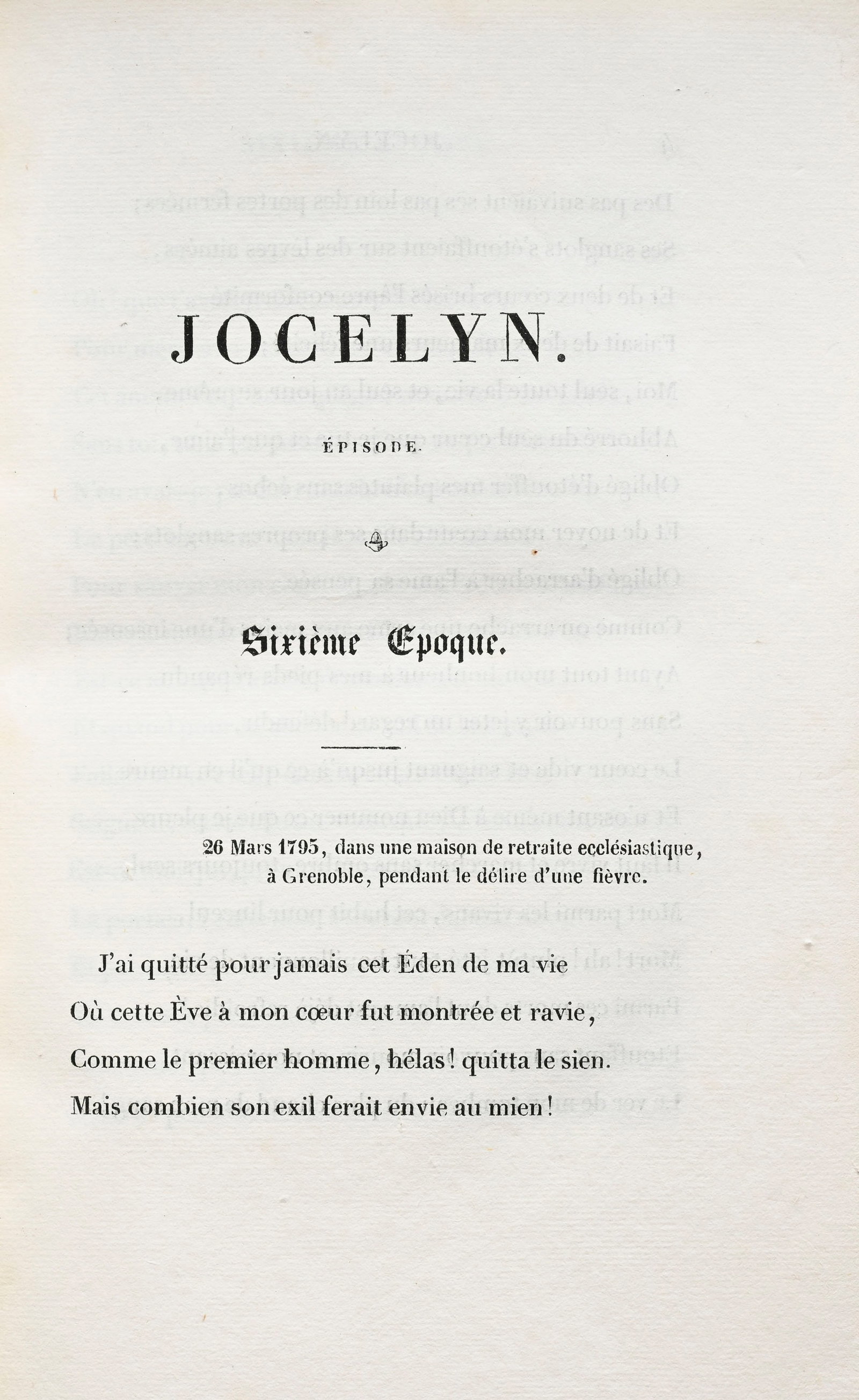 LAMARTINE (Alphonse de). Jocelyn. Épisode. Journal trouvé chez un curé de village. Pa - 3