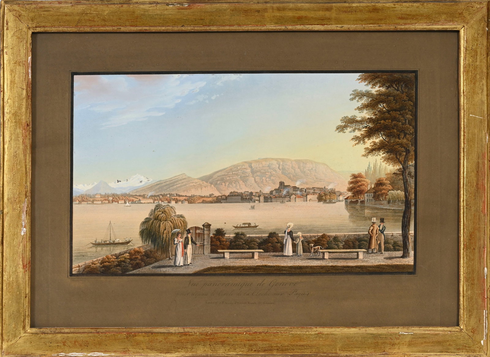 Johann Peter Lamy (1790-1840) , "Vue panoramique de Genève, prise depuis le Cercle de la cloche - 2