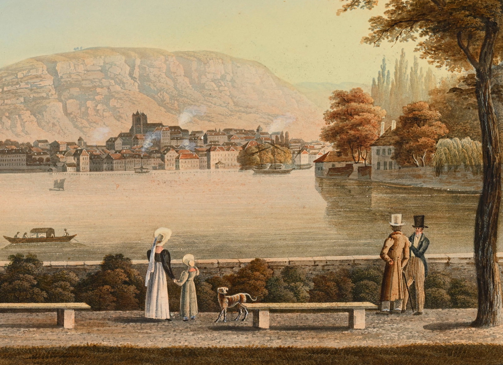 Johann Peter Lamy (1790-1840) , "Vue panoramique de Genève, prise depuis le Cercle de la cloche - 4