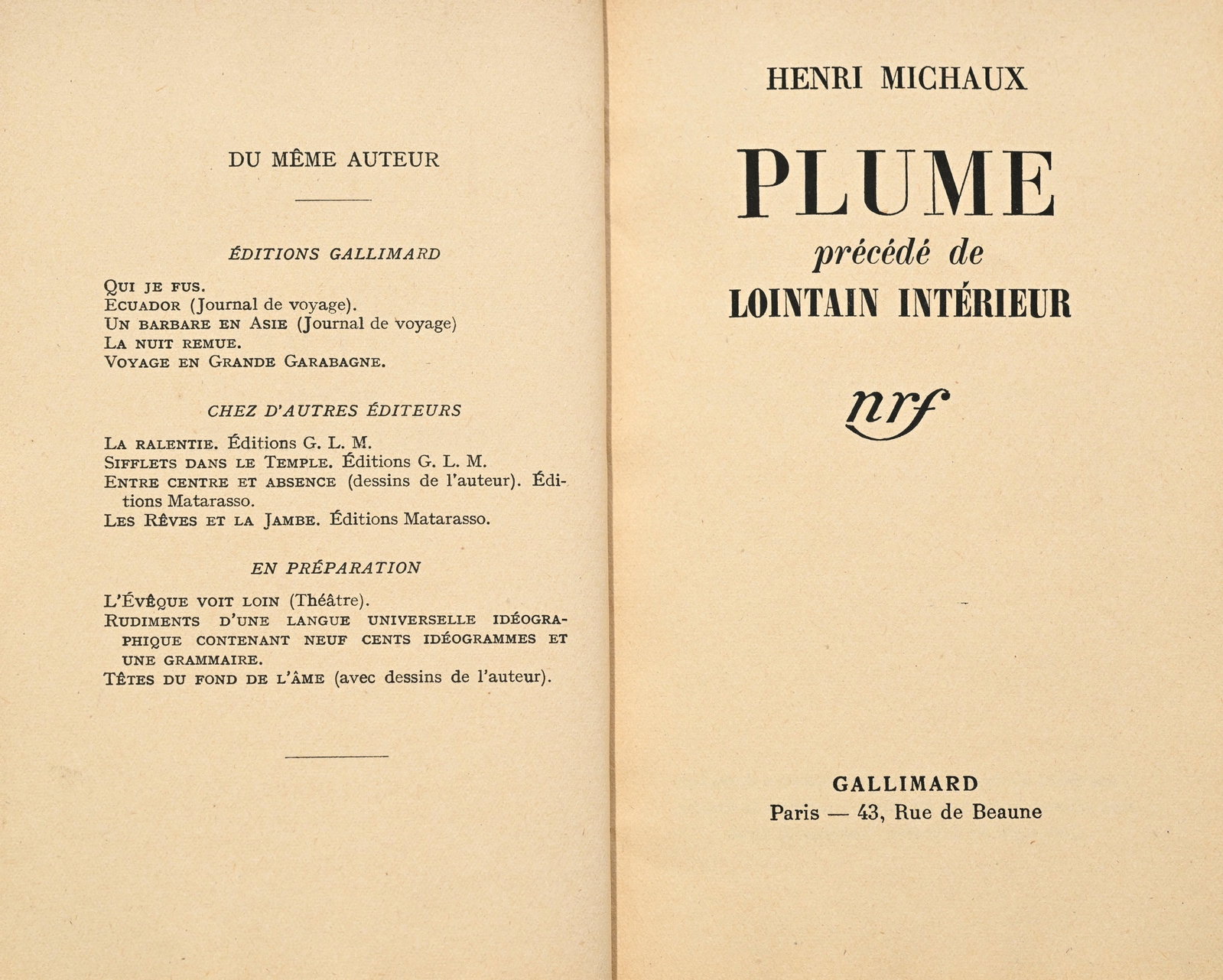 MICHAUX (Henri). Ensemble de trois ouvrages in-12 reliés demi-box (rouille, bleu et vert) mosa& - 4