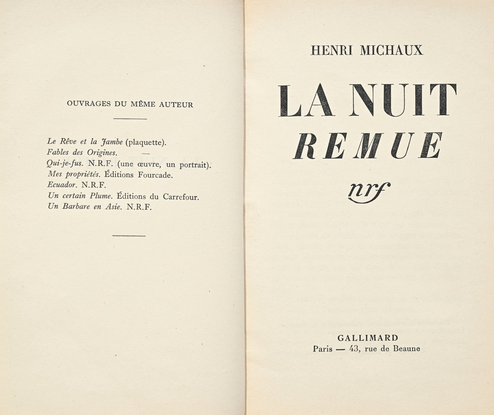 MICHAUX (Henri). Ensemble de trois ouvrages in-12 reliés demi-box (rouille, bleu et vert) mosa& - 8