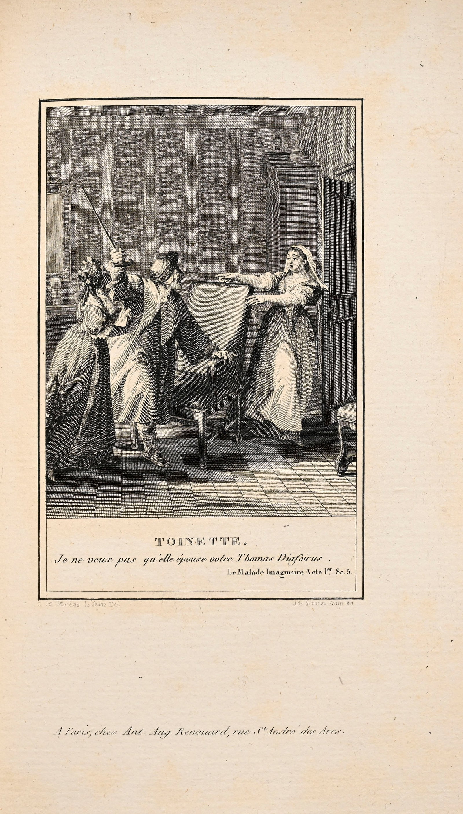 MOLIÈRE. Le Théâtre de Jean-Baptiste de Molière... Lyon. Nicolas Scheuring, 1864 - 2