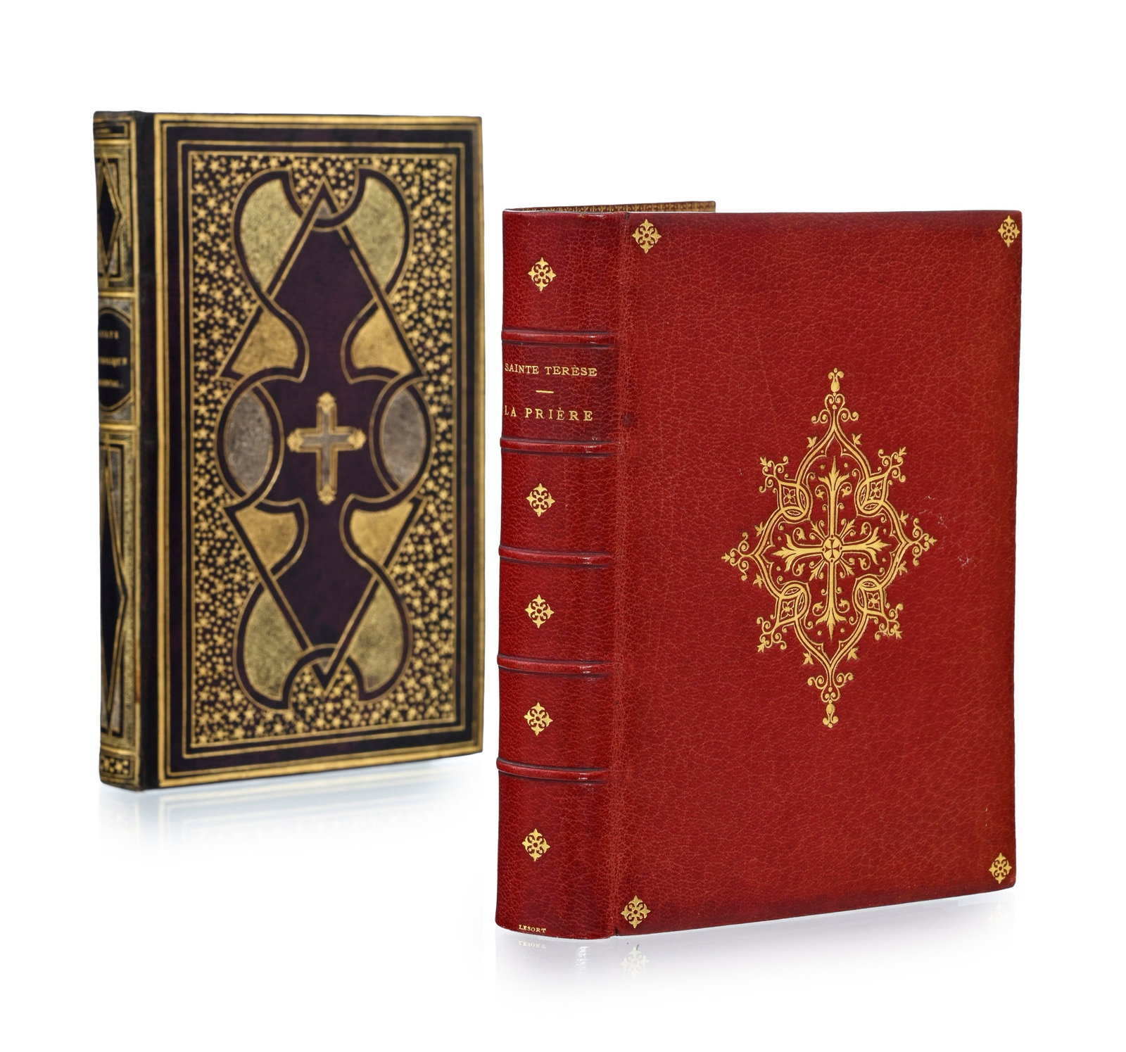 \[RELIURE\]. 2 ouvrages liturgiques en 2 vol. in-12 dans des reliures soignées du XIXe s. 1)  - 2