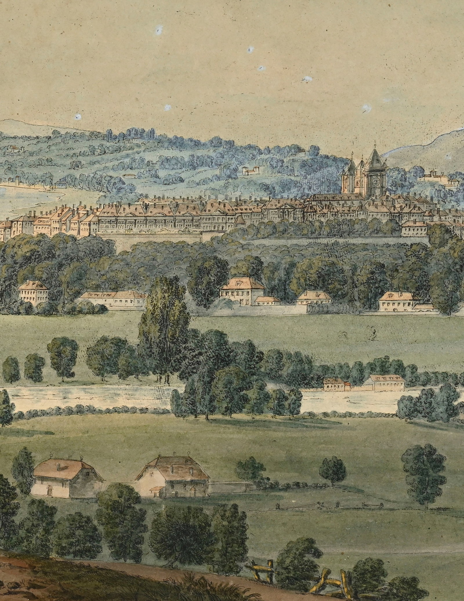 Giovanni Salucci (1769-1845), Vue de la Ville de Genève et de ses environs, 1816, gravure rehau - 4