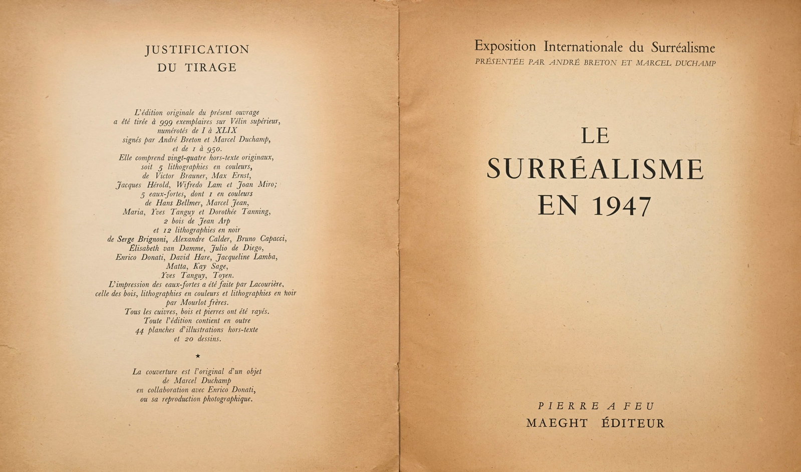\[SURREALISME\]. DUCHAMP (Marcel) -BRETON (André), éd. Le Surréalisme en 1947\. \[Par - 2