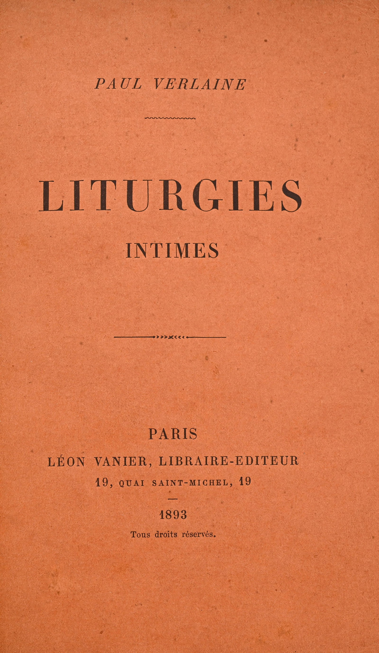 VERLAINE (Paul). Ensemble de 10 vol. in-12 à in-8°, la plupart en édition originale.  - 2