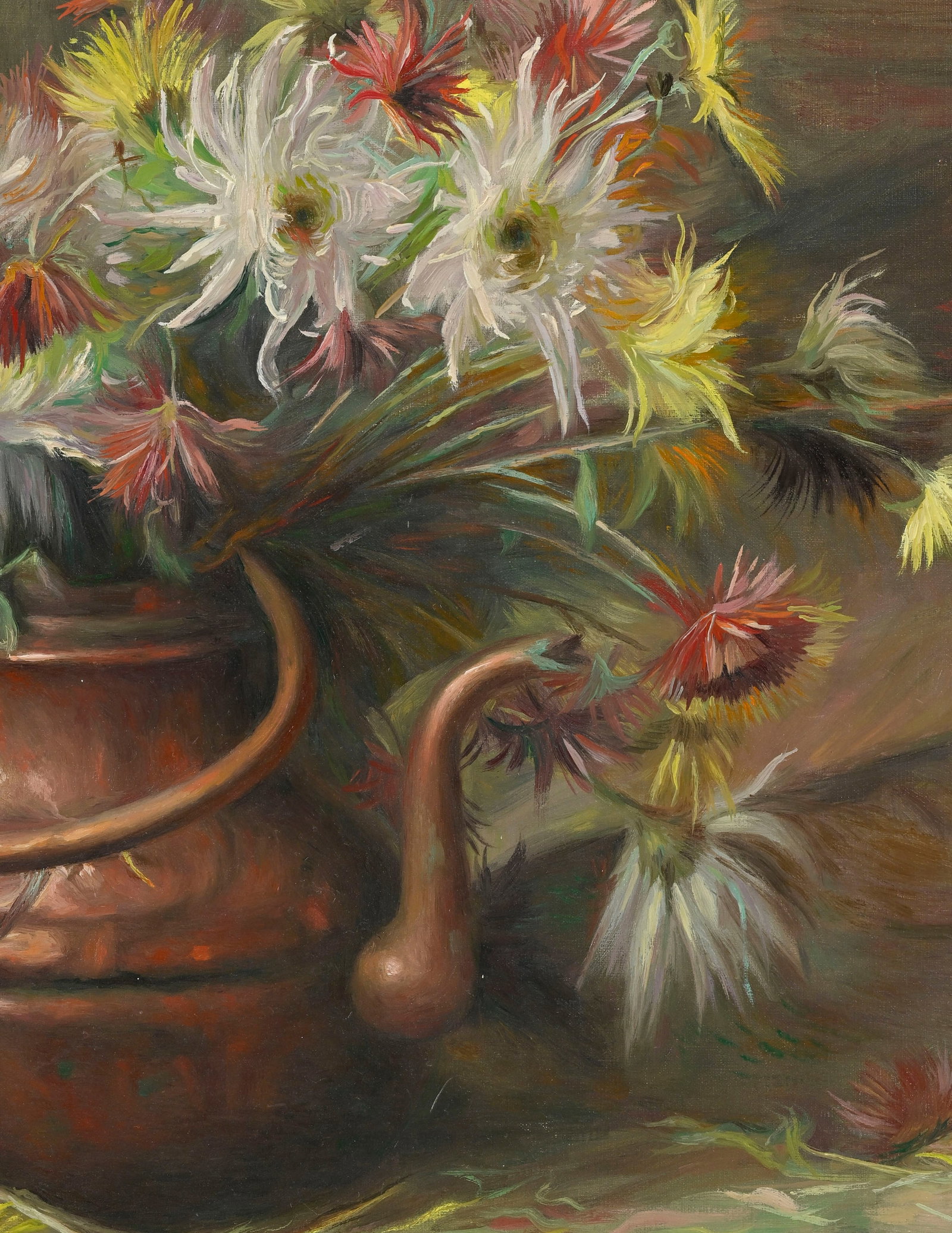 Aurèle René Barraud (1903-1969), Bouquet de chrysanthèmes et théière en cui - 3