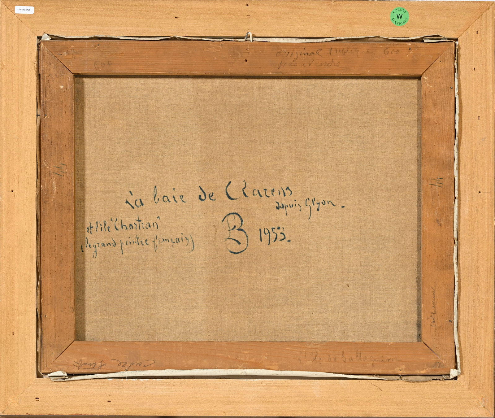 Louis Amédée Baudit (1870-1960), "La baie de Clarens depuis Glyon et l'ile Chartran", 1953 - 5