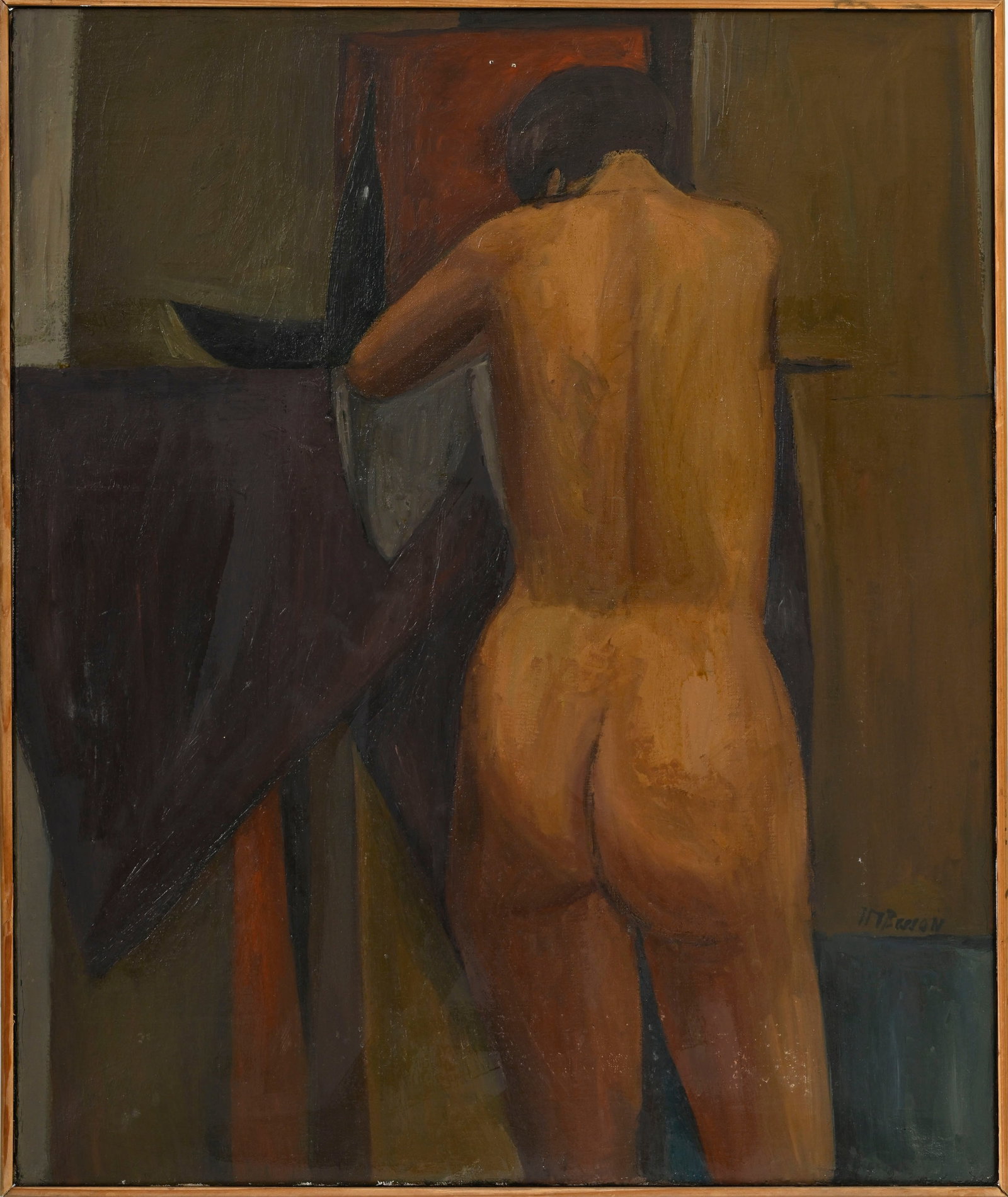 Jean-Marc Besson (1939), Nu de dos, huile sur toile, signée, contresignée et située " - 2