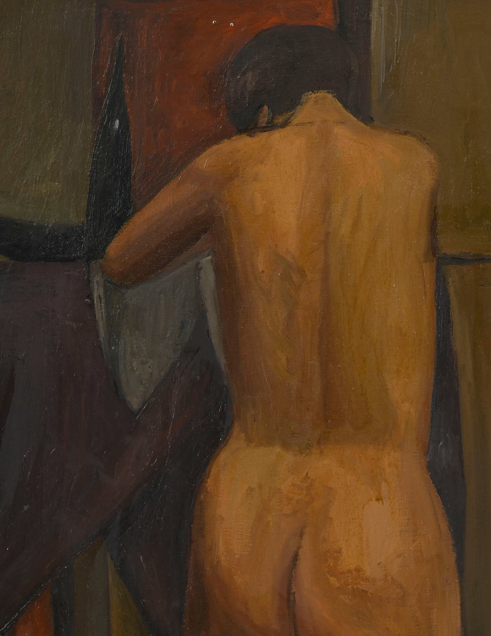 Jean-Marc Besson (1939), Nu de dos, huile sur toile, signée, contresignée et située " - 3